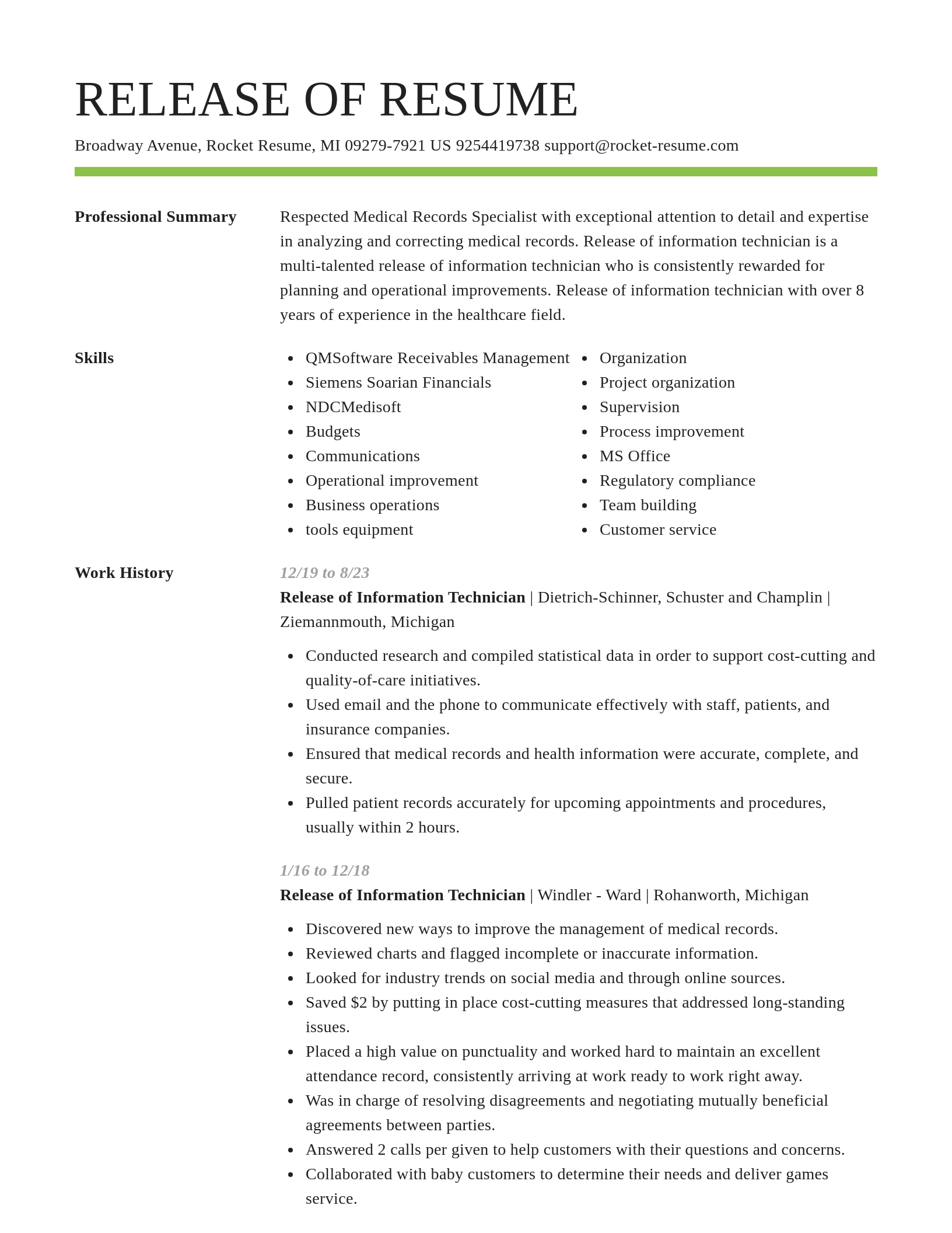Smart resume template