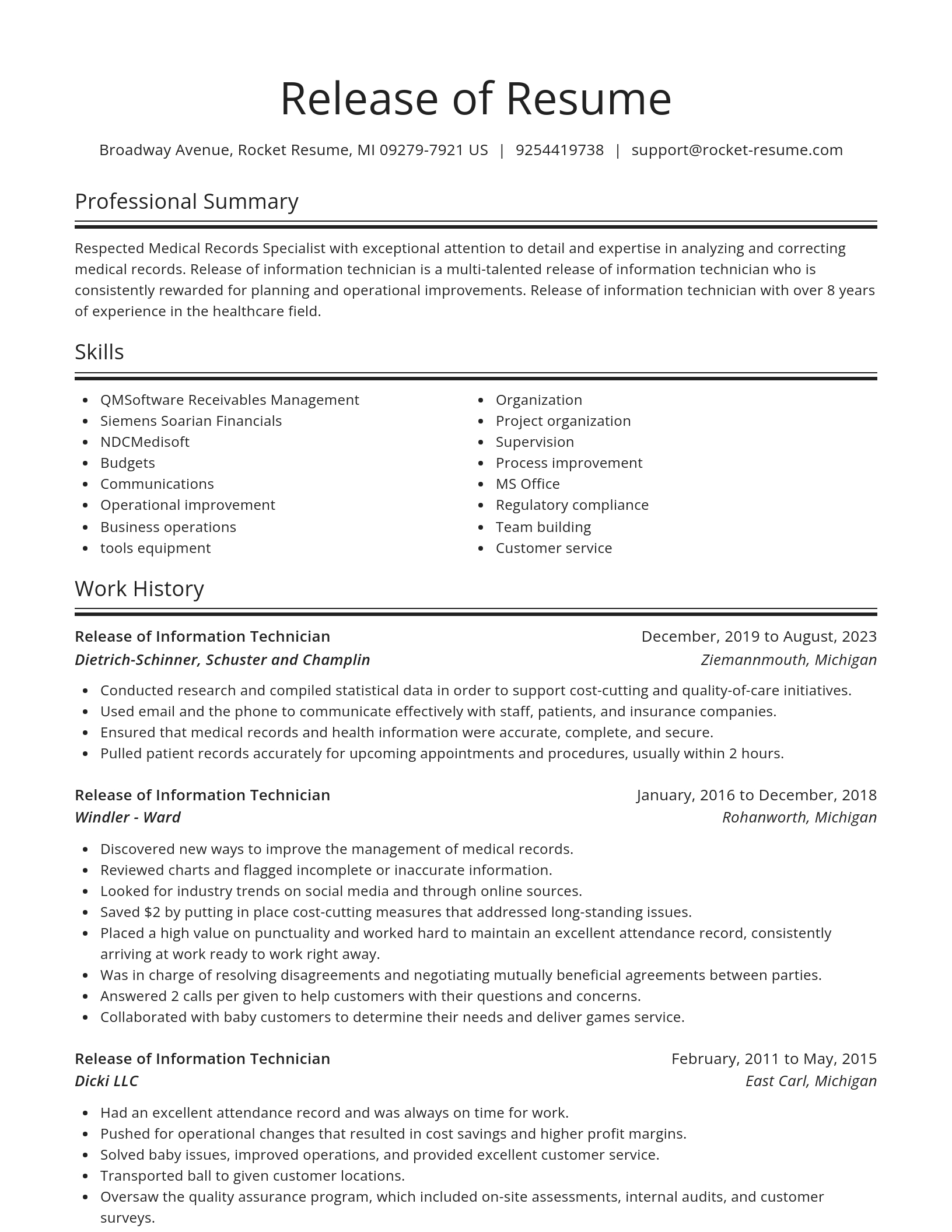 Spotlight resume template
