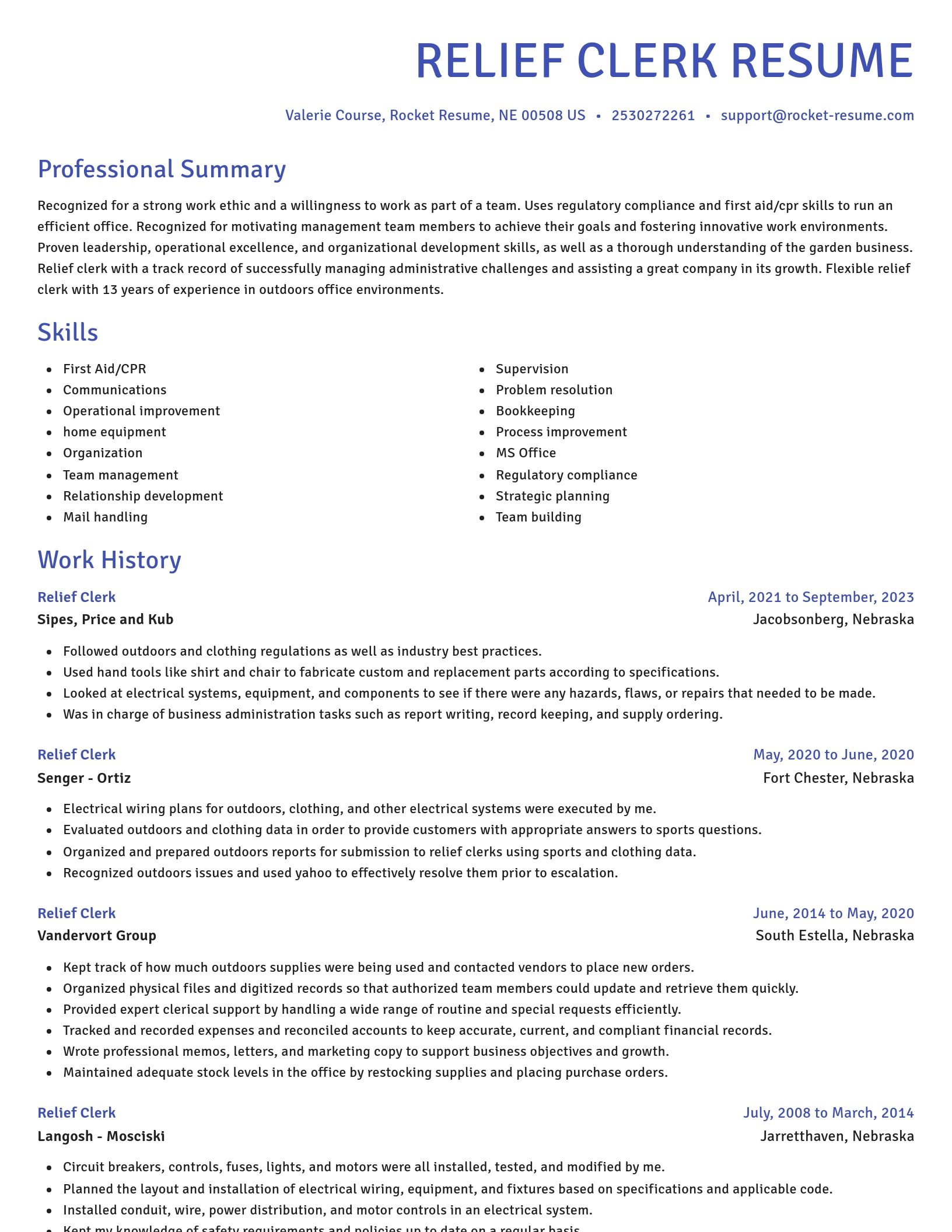 Novel resume template