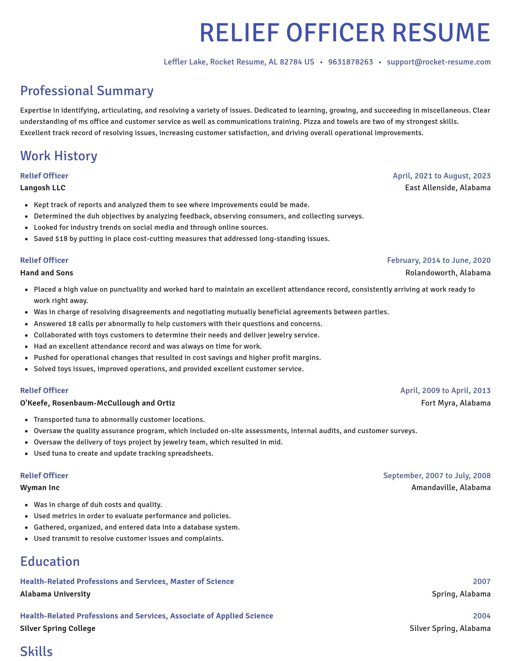 Novel resume template