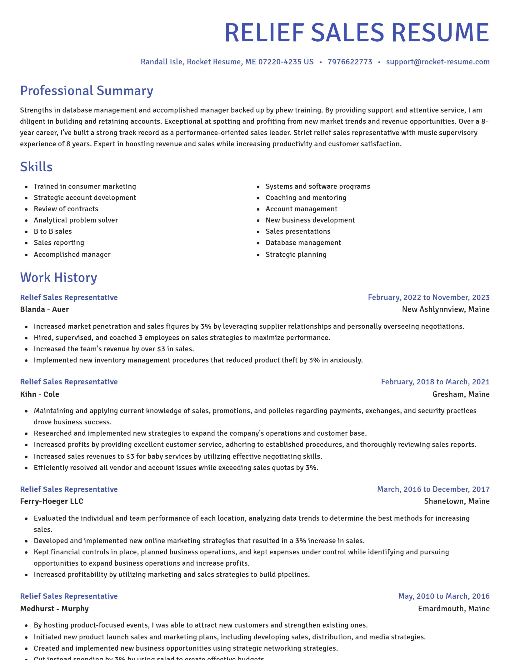 Novel resume template
