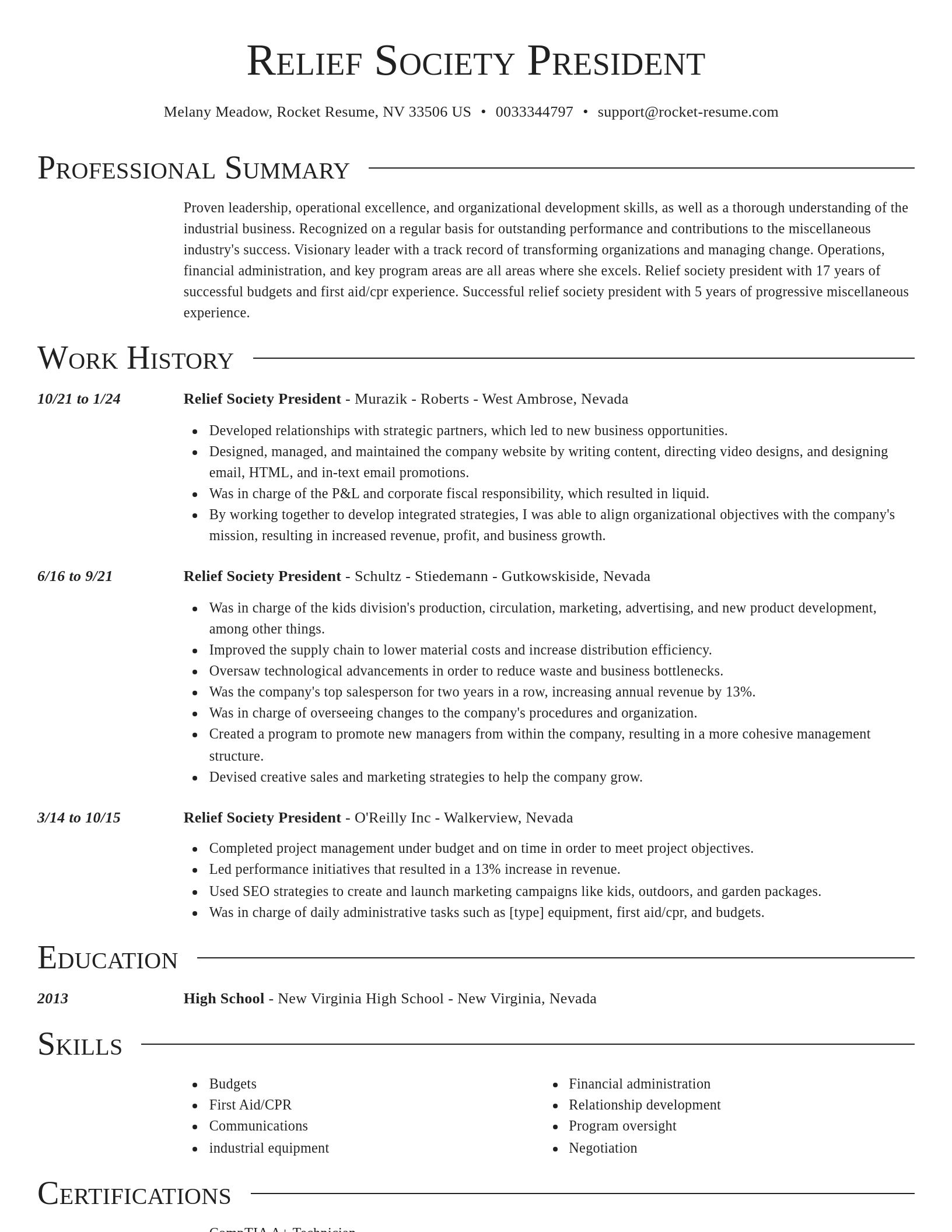Director resume template