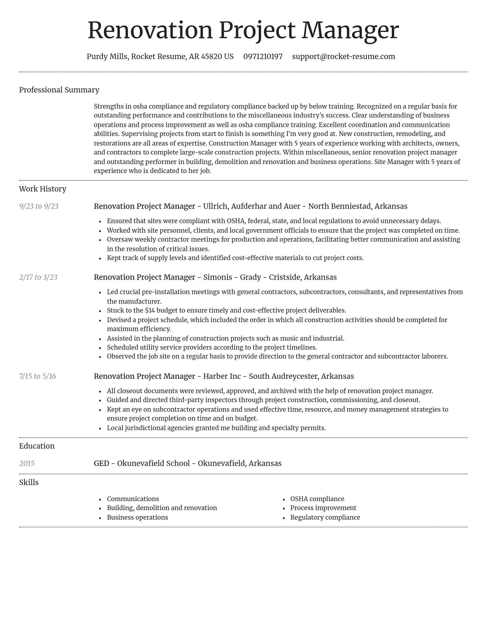 Dignified resume template