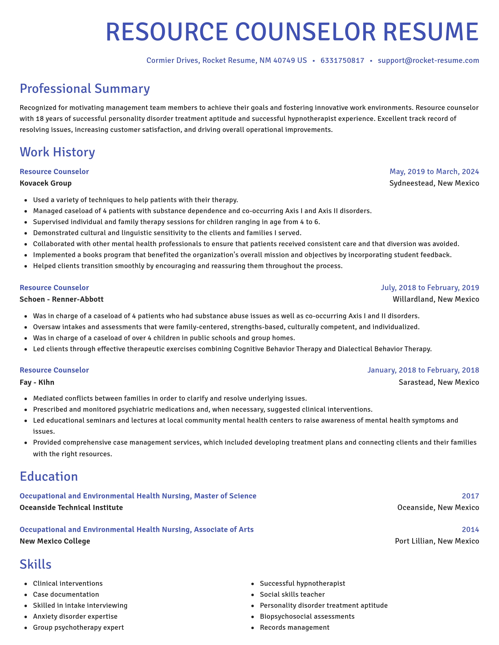 Novel resume template