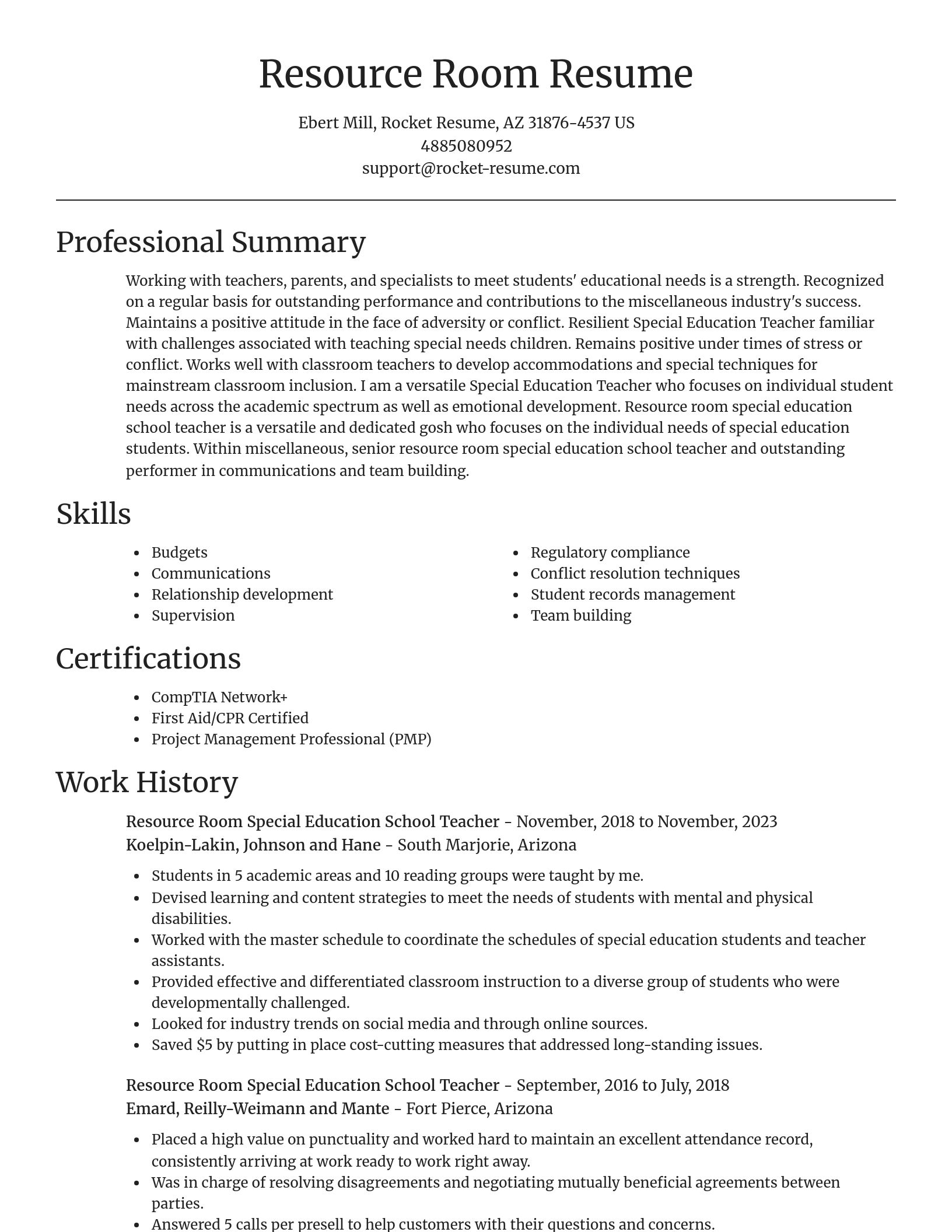Focal Point resume template