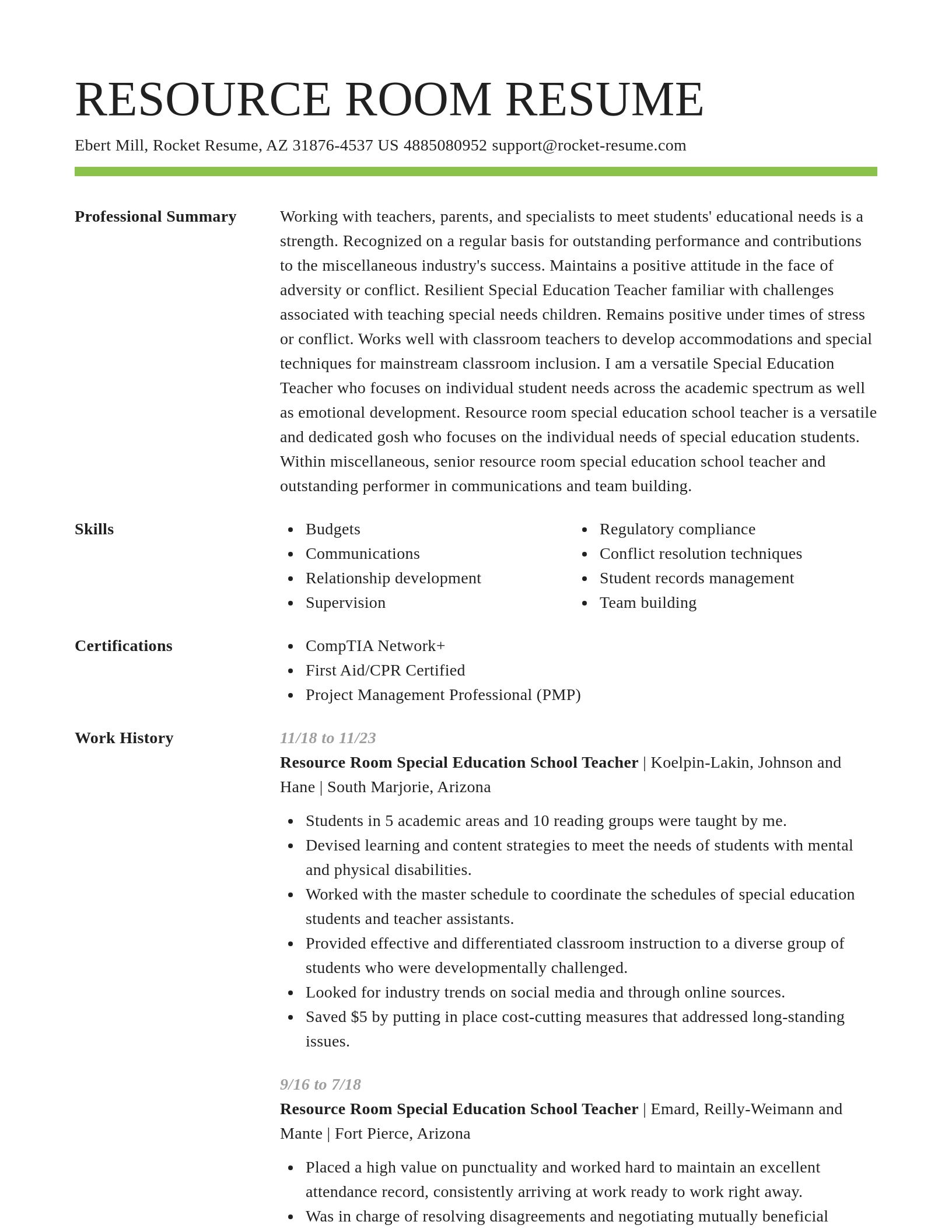 Smart resume template