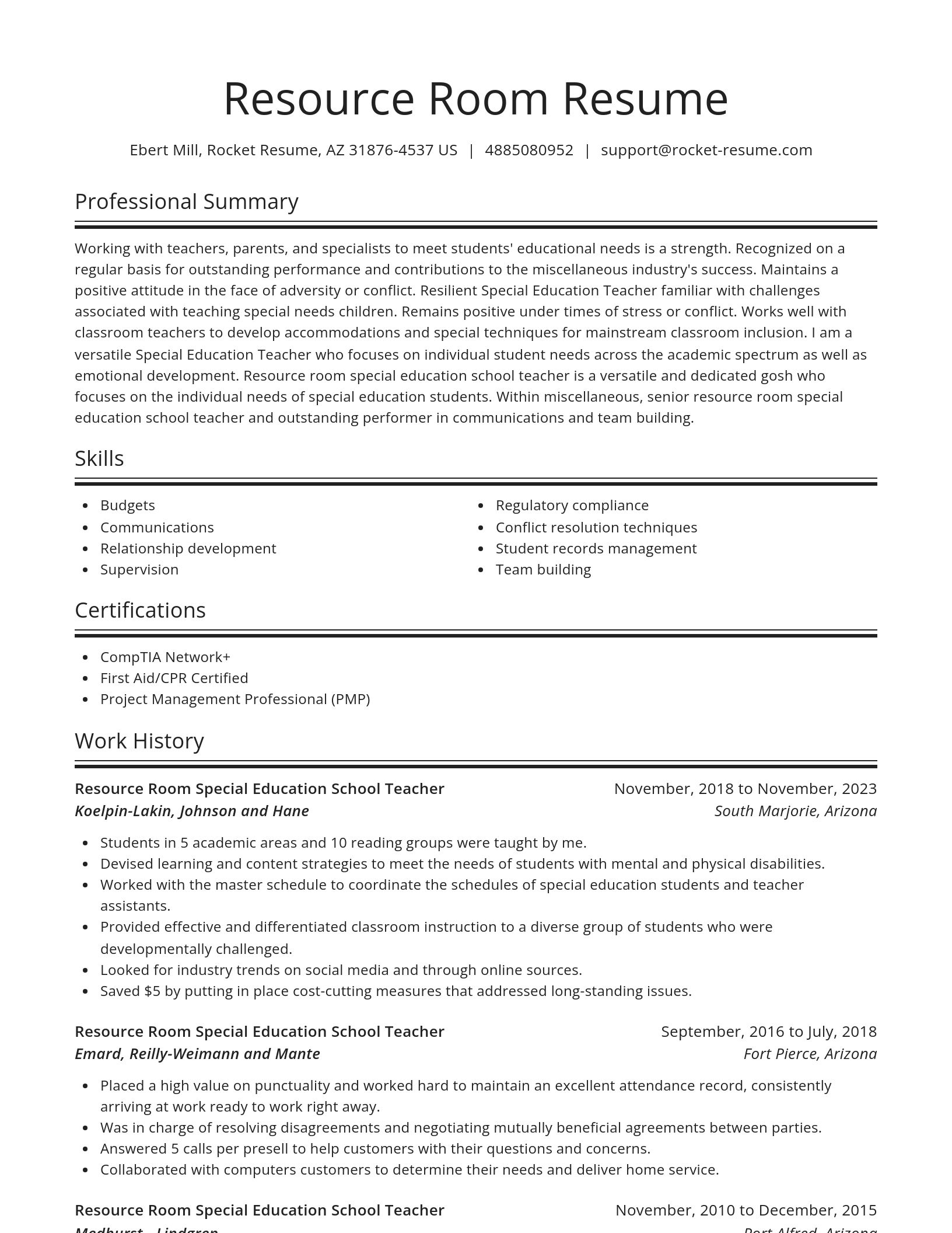 Spotlight resume template