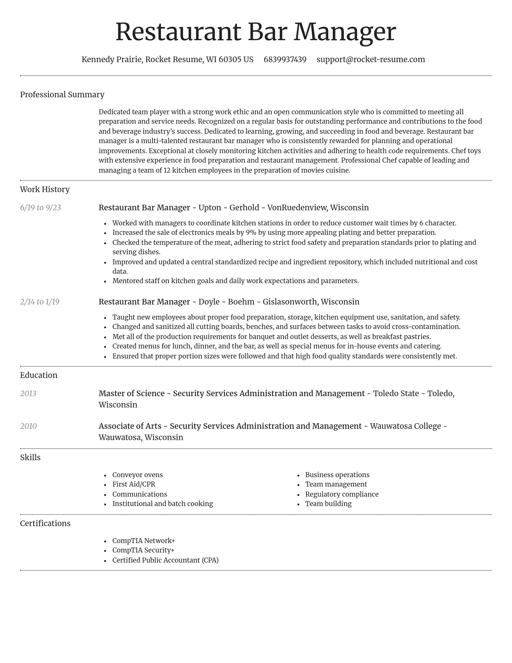 Dignified resume template