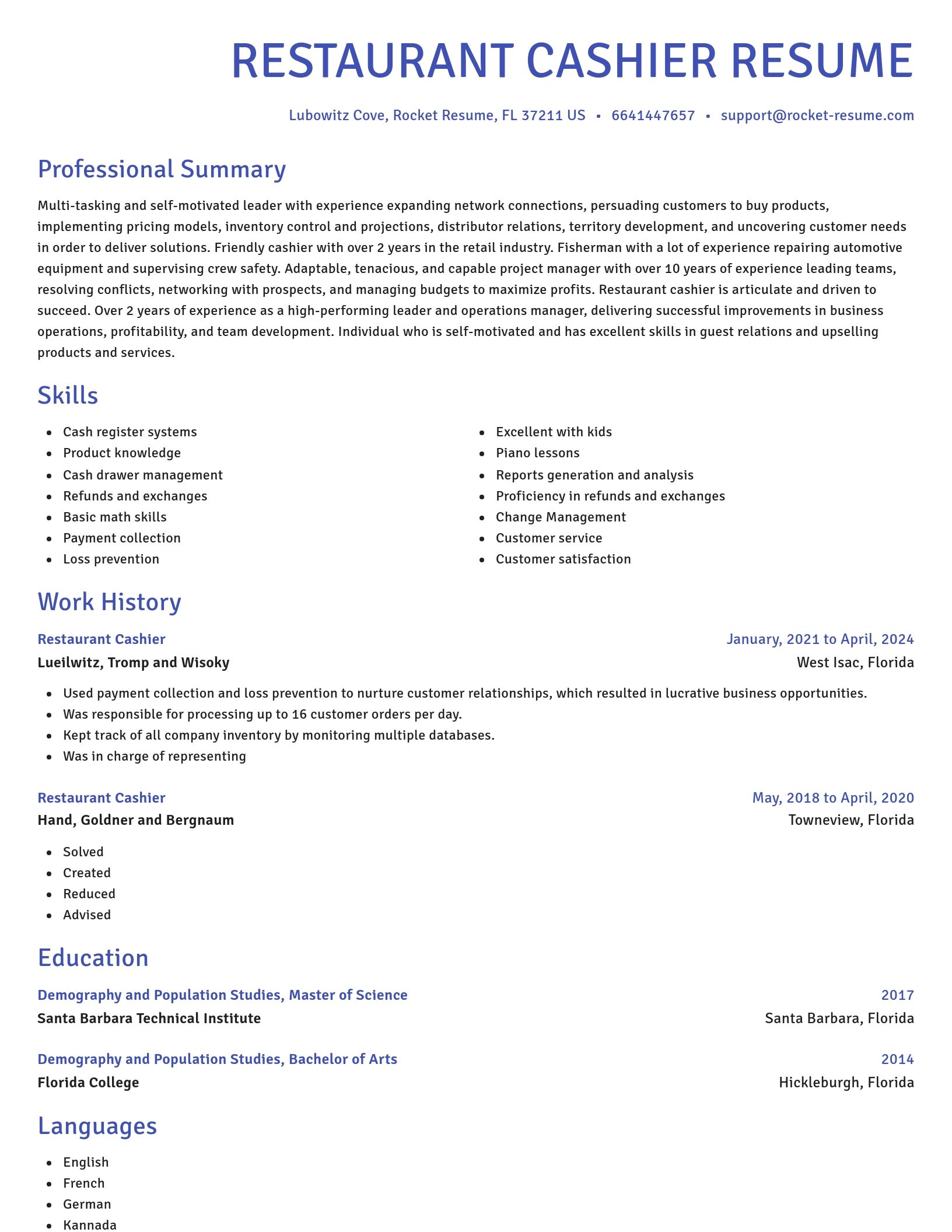 Novel resume template