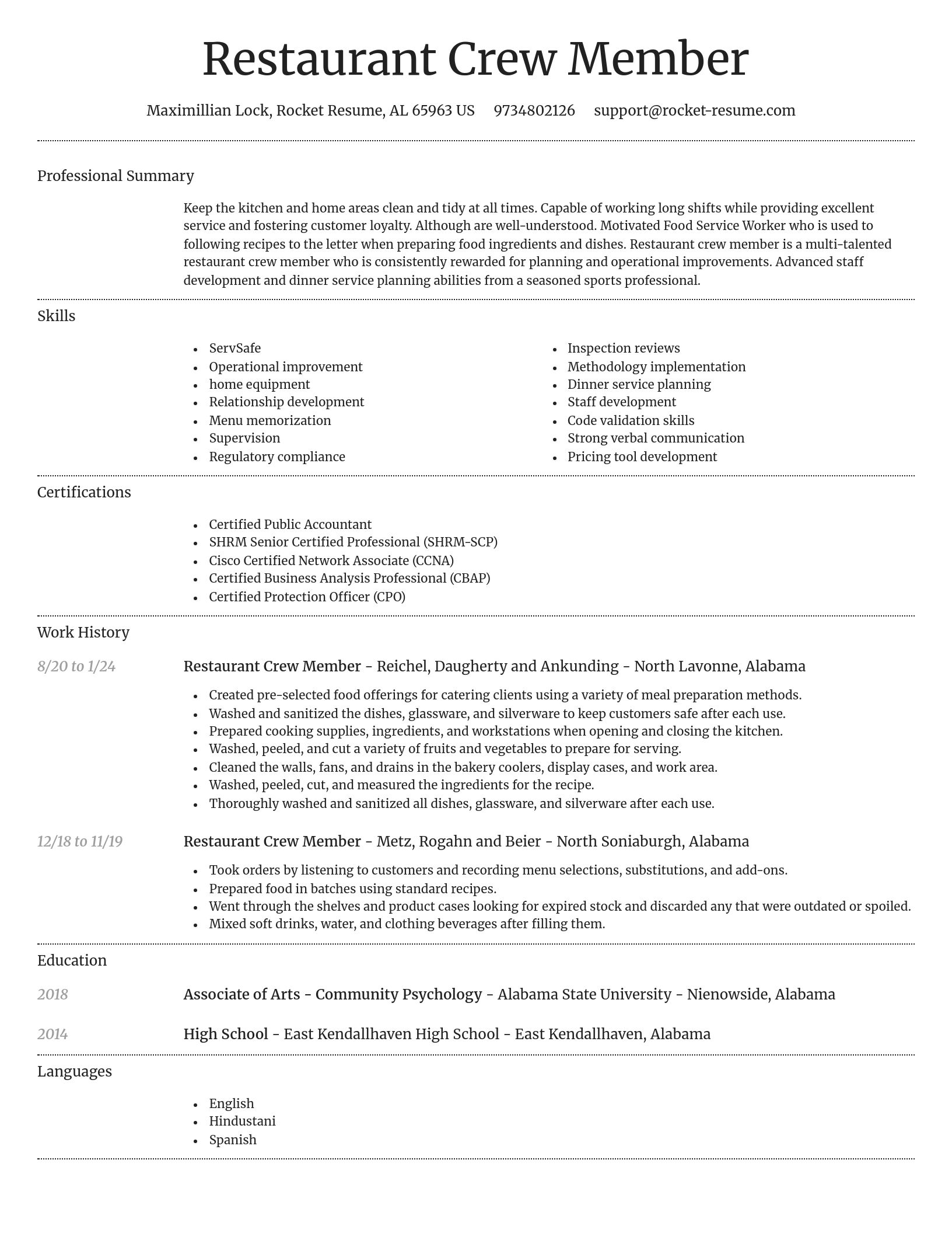 Dignified resume template