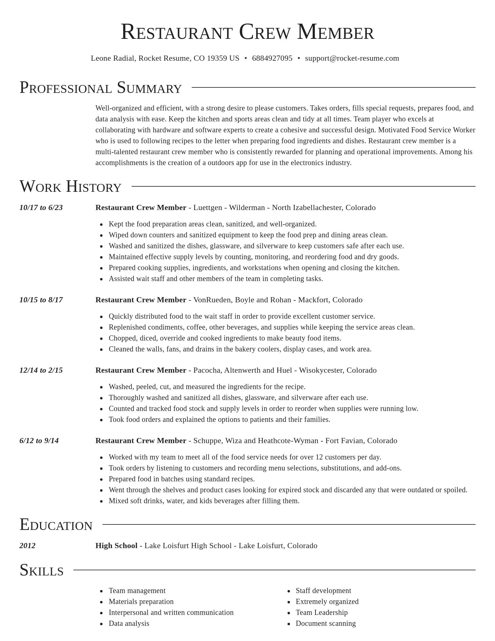 Director resume template