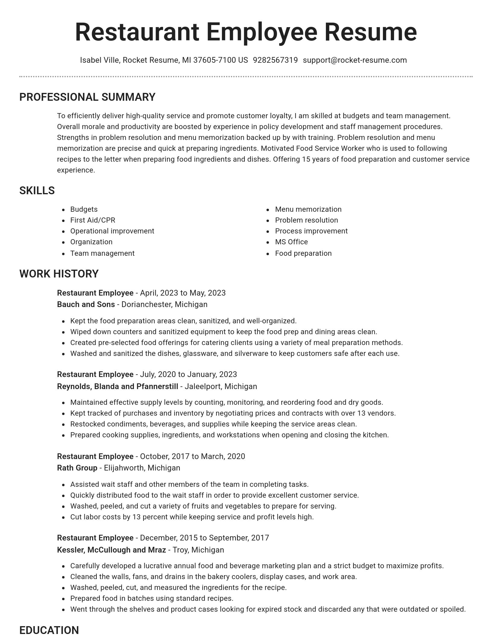 Brilliant resume template