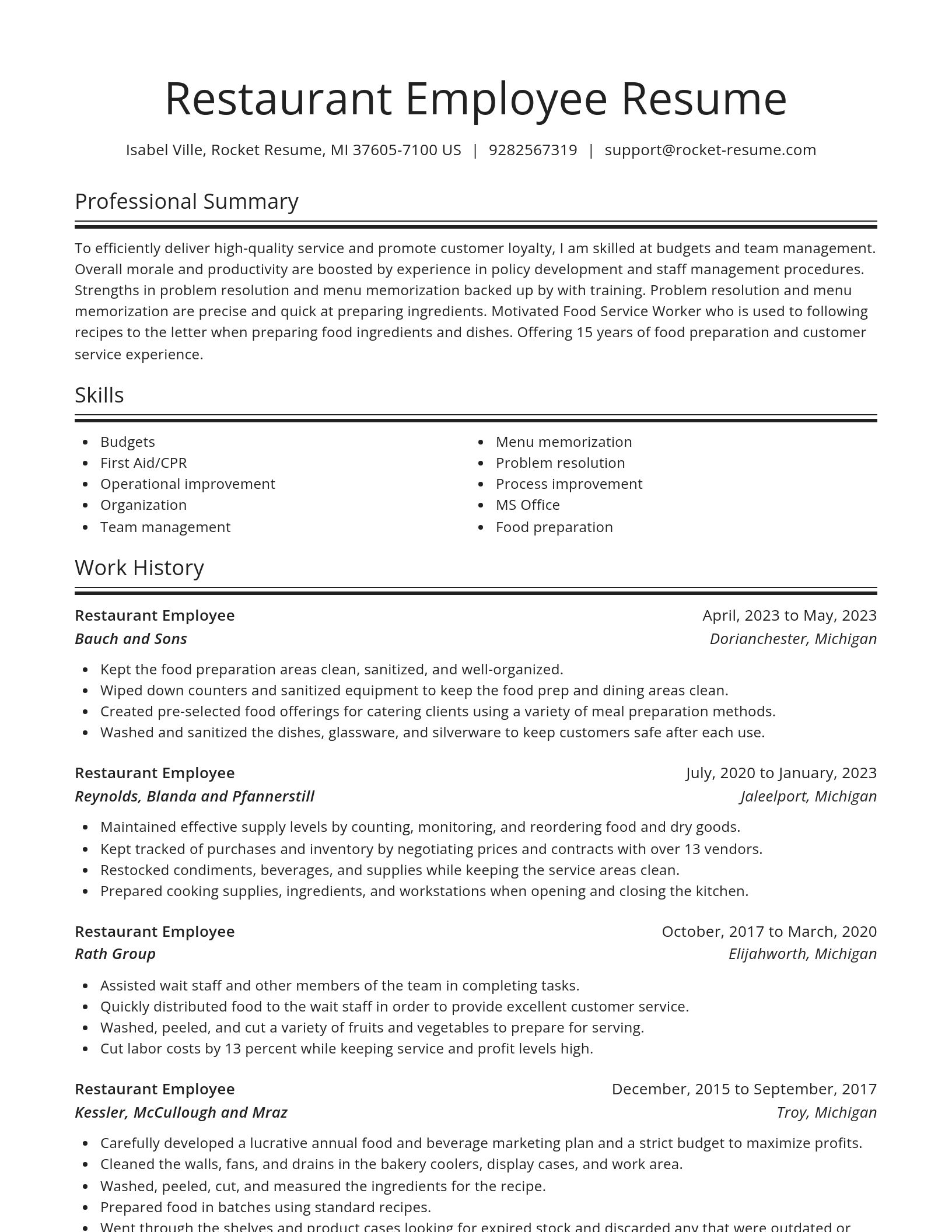 Spotlight resume template