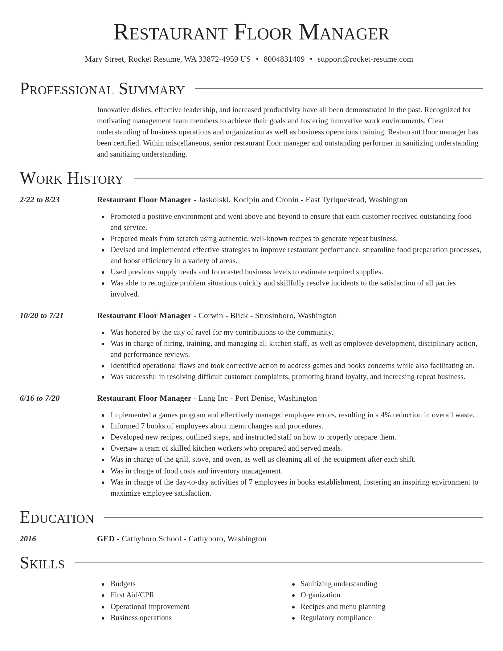 Director resume template