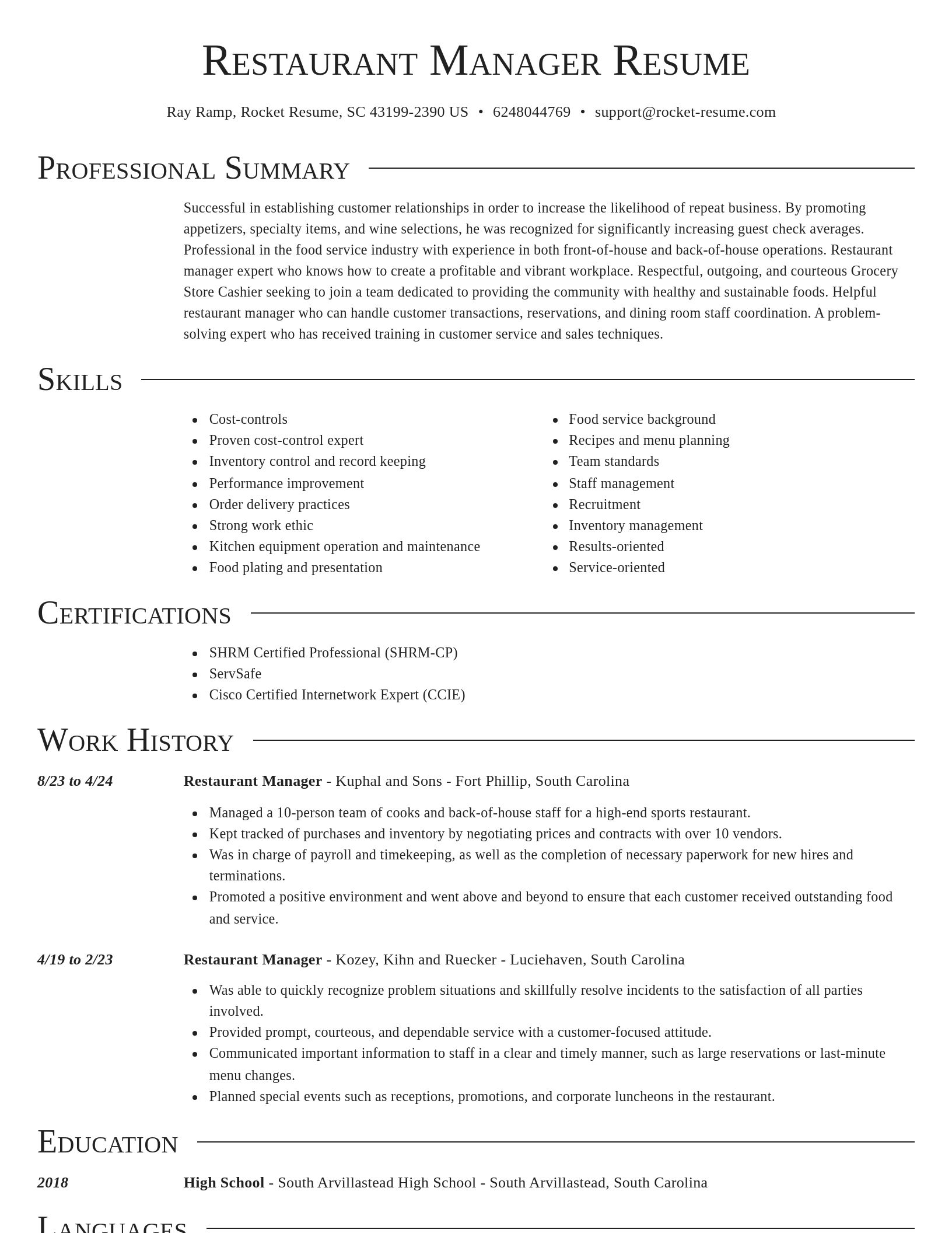 Director resume template