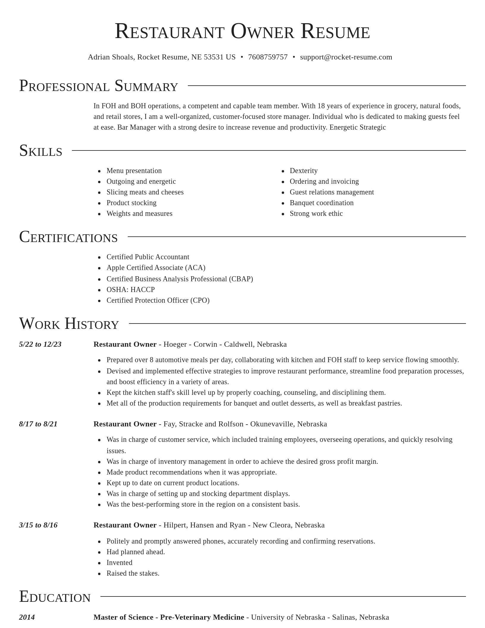 Director resume template
