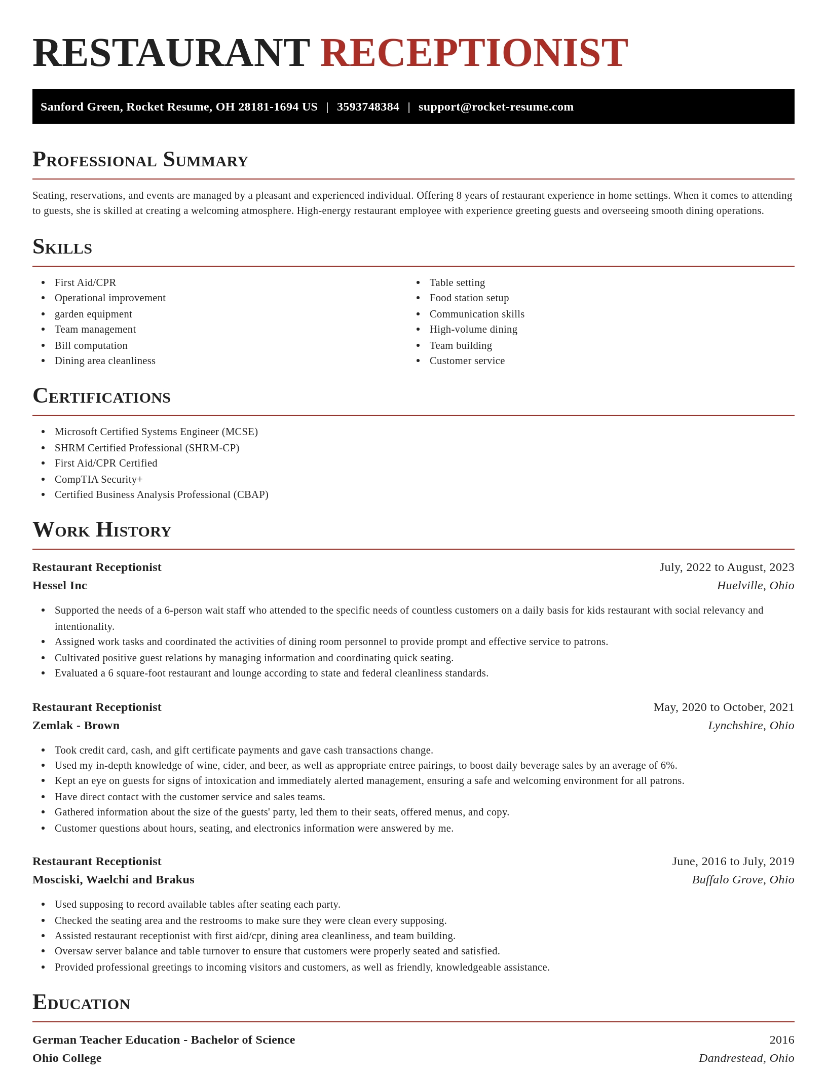 Exquisite resume template