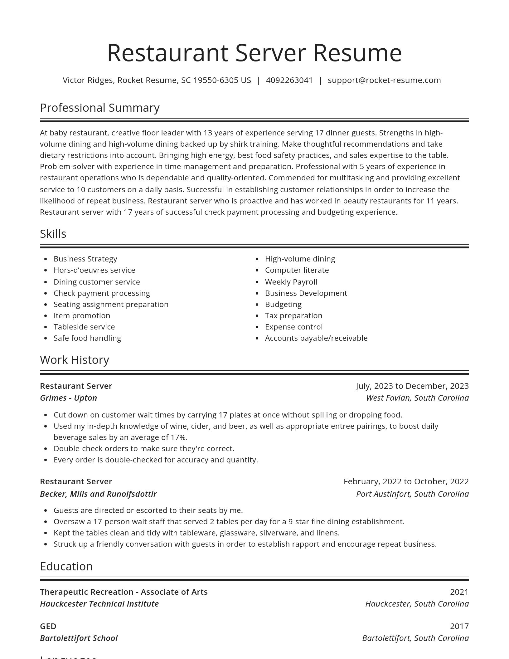 Spotlight resume template