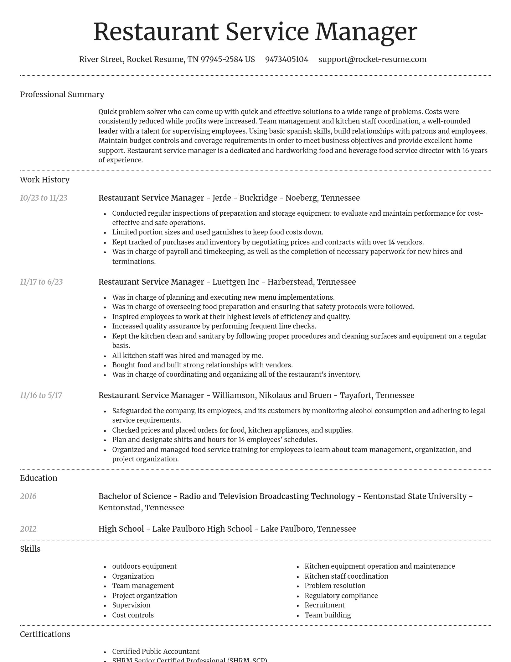 Dignified resume template
