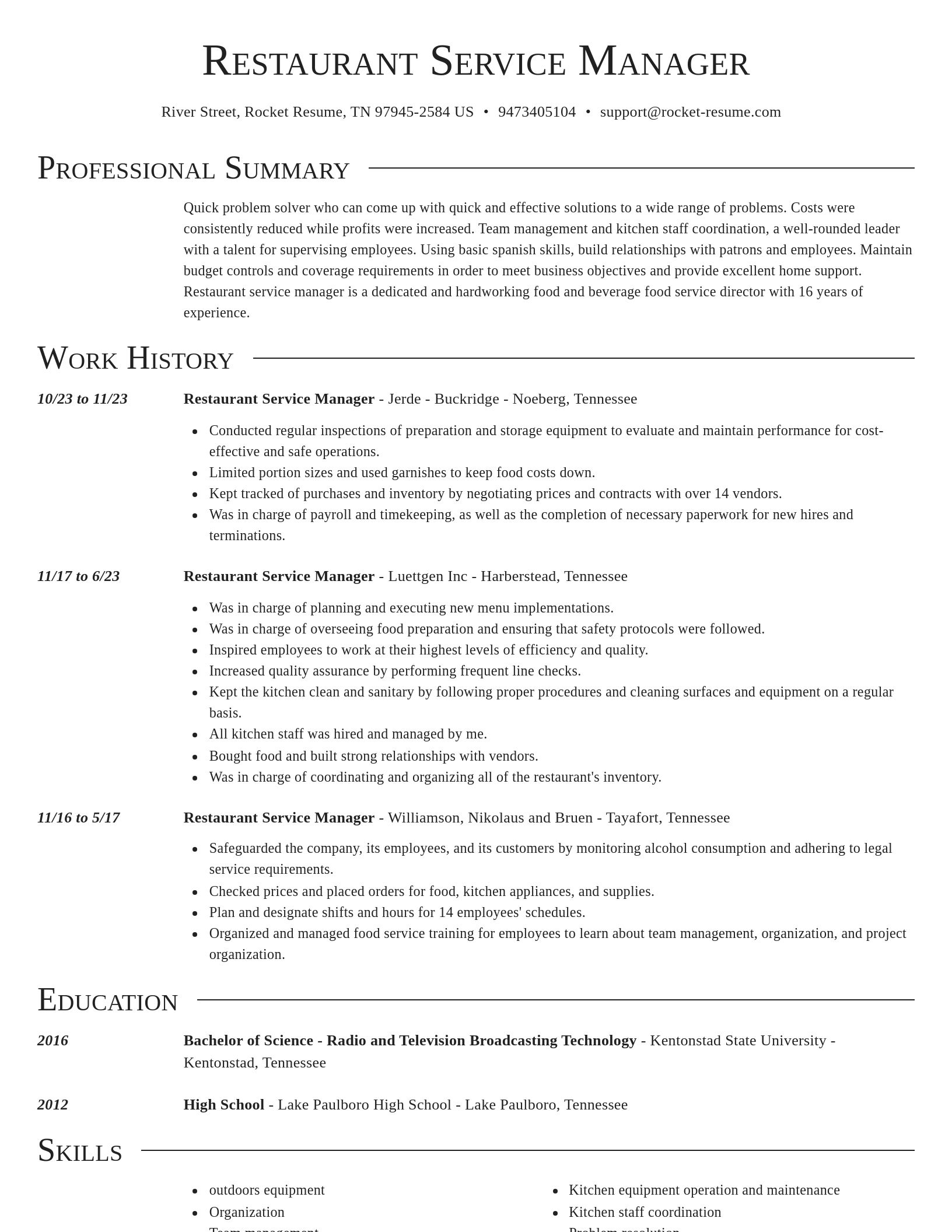 Director resume template