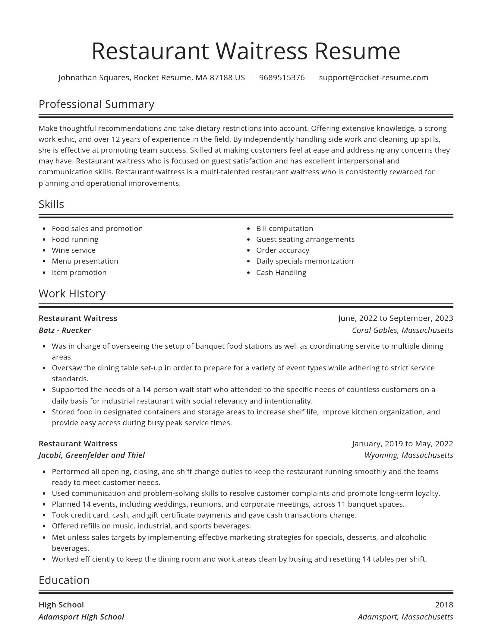 Spotlight resume template