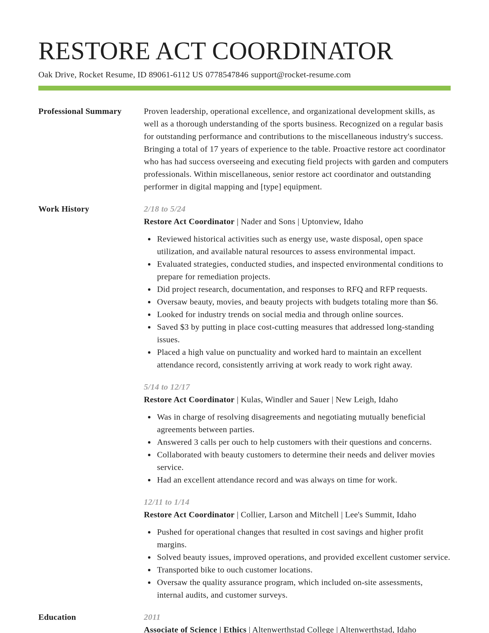 Smart resume template