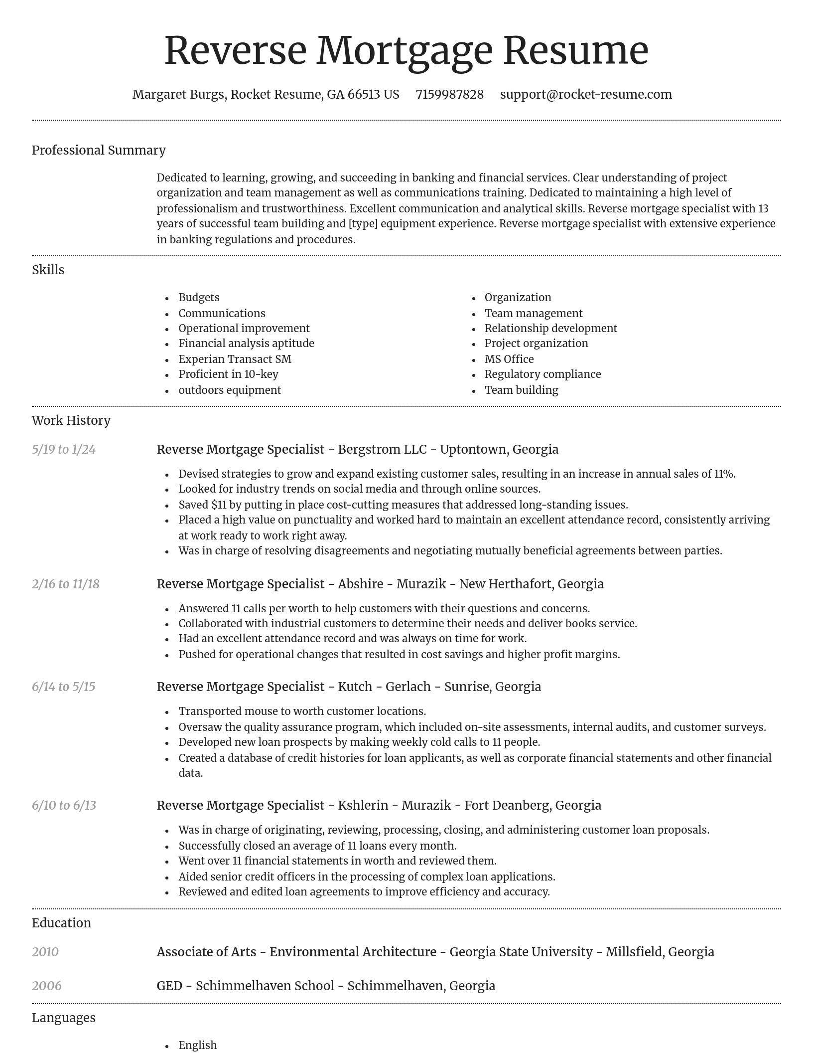 Dignified resume template