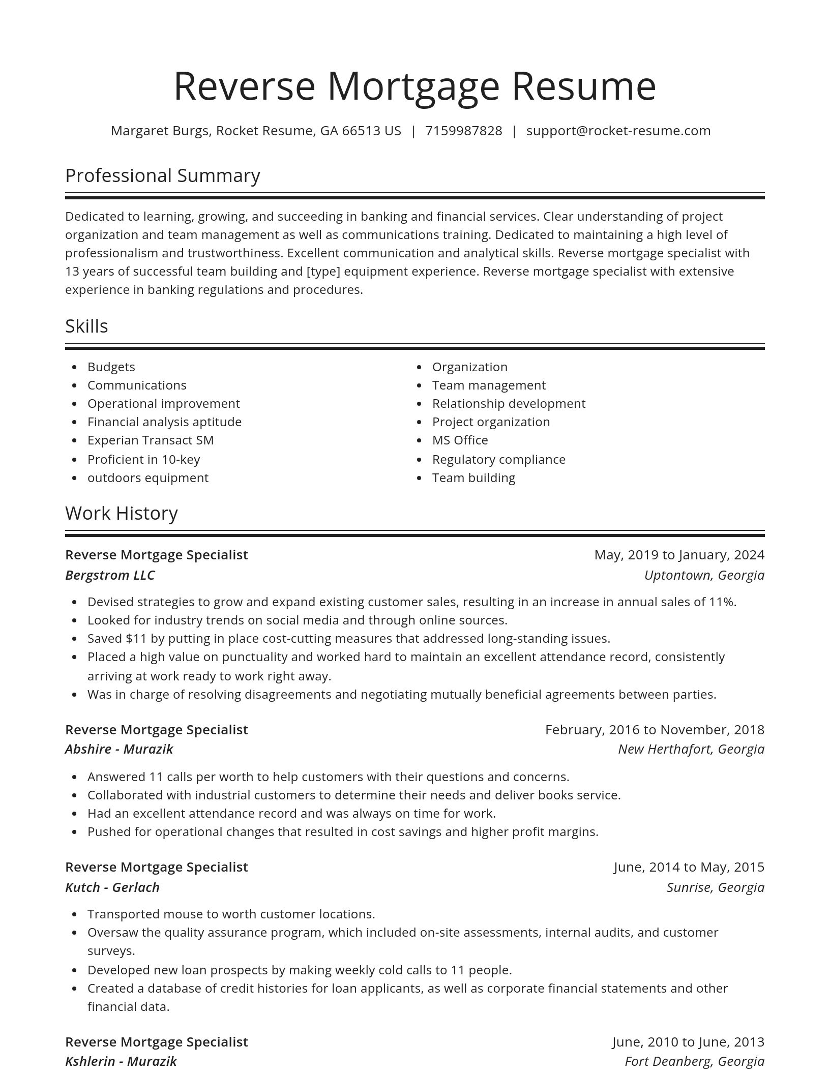 Spotlight resume template