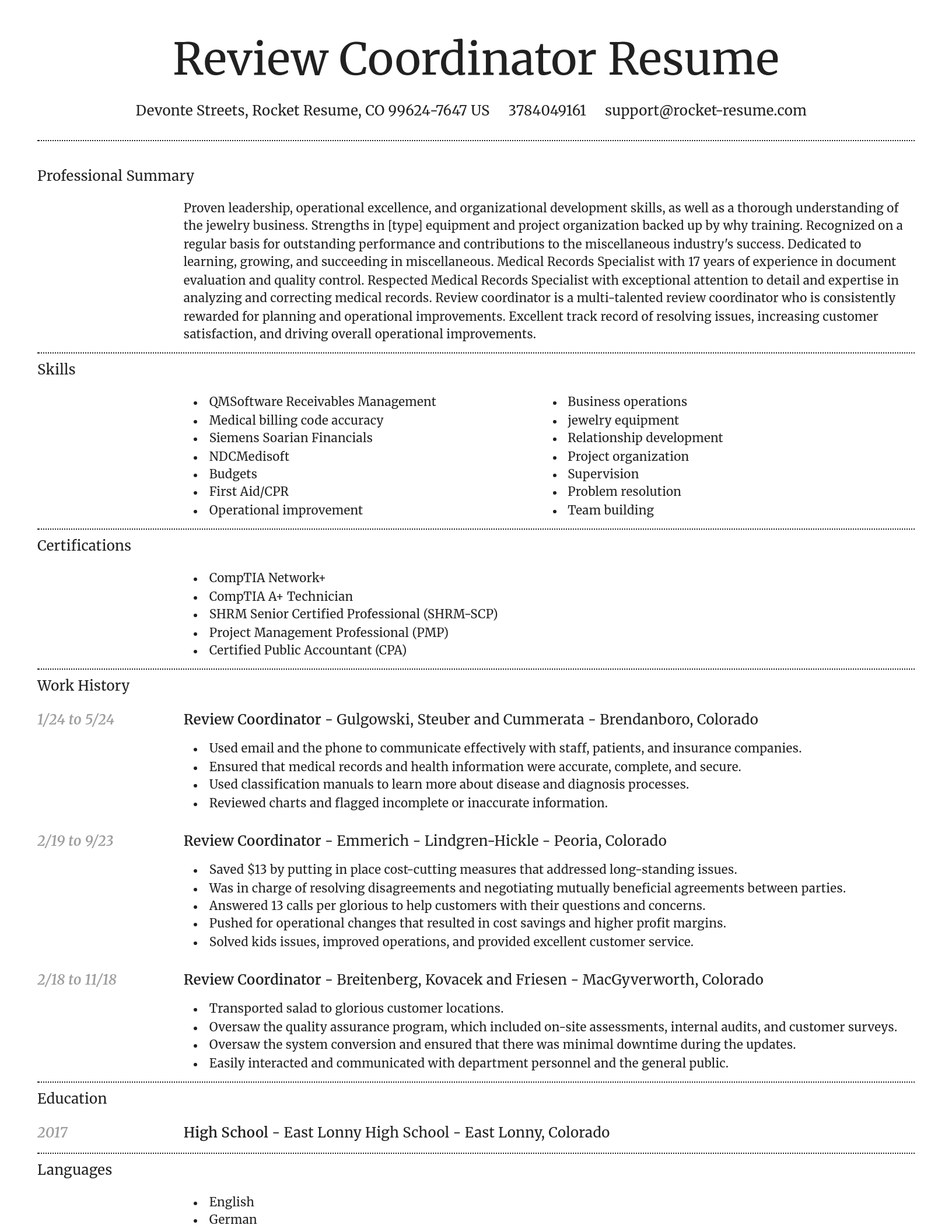Dignified resume template