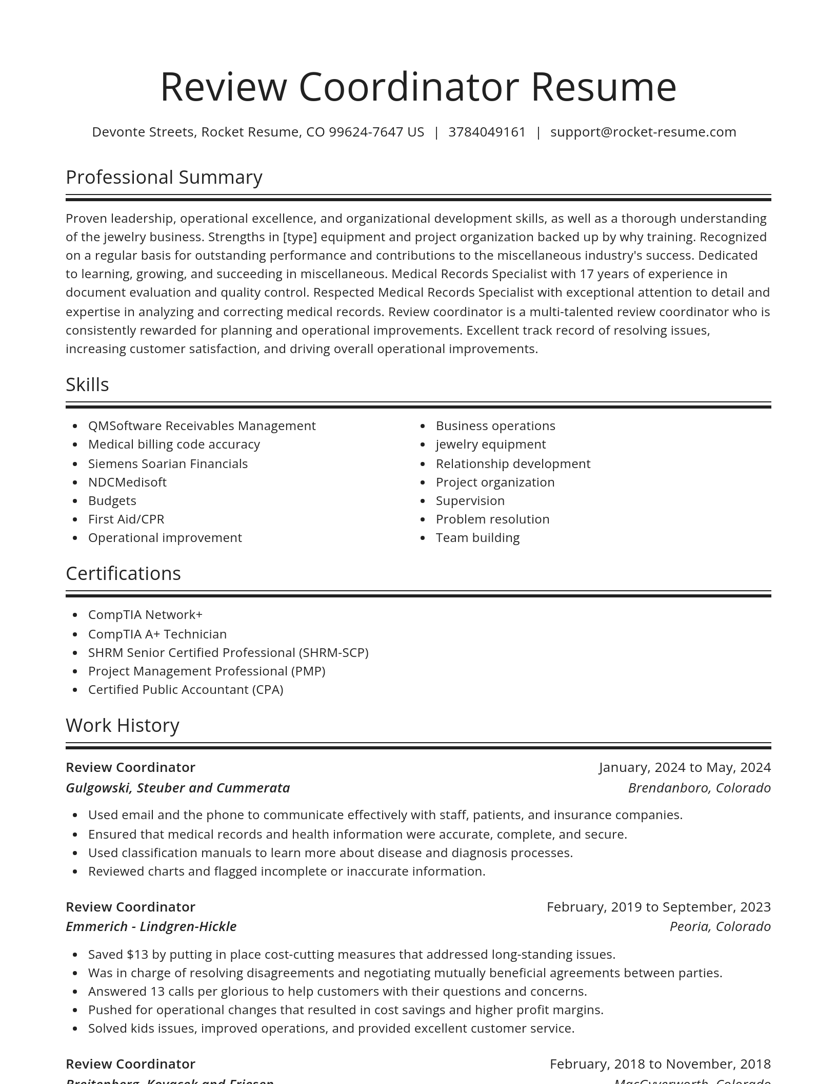 Spotlight resume template