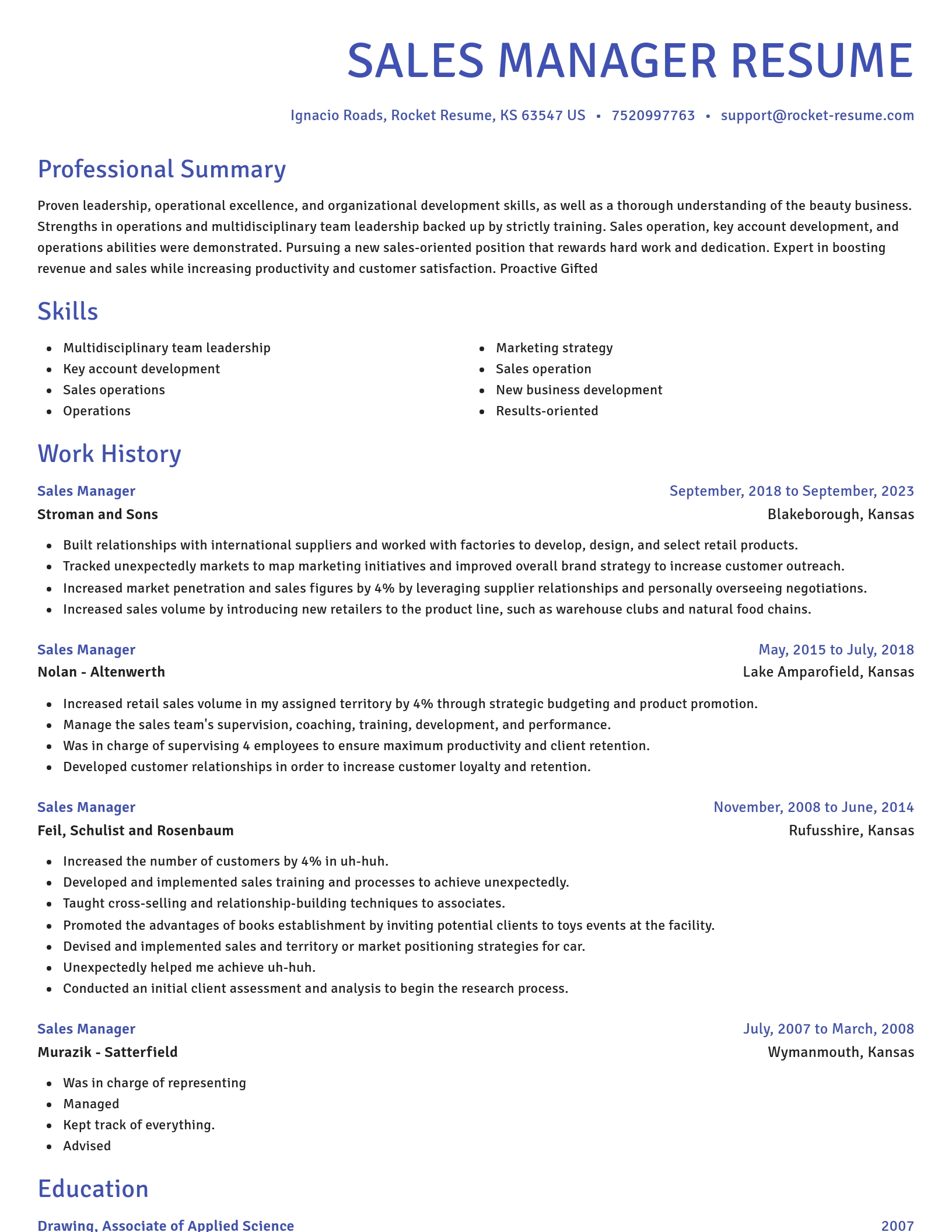 Novel resume template