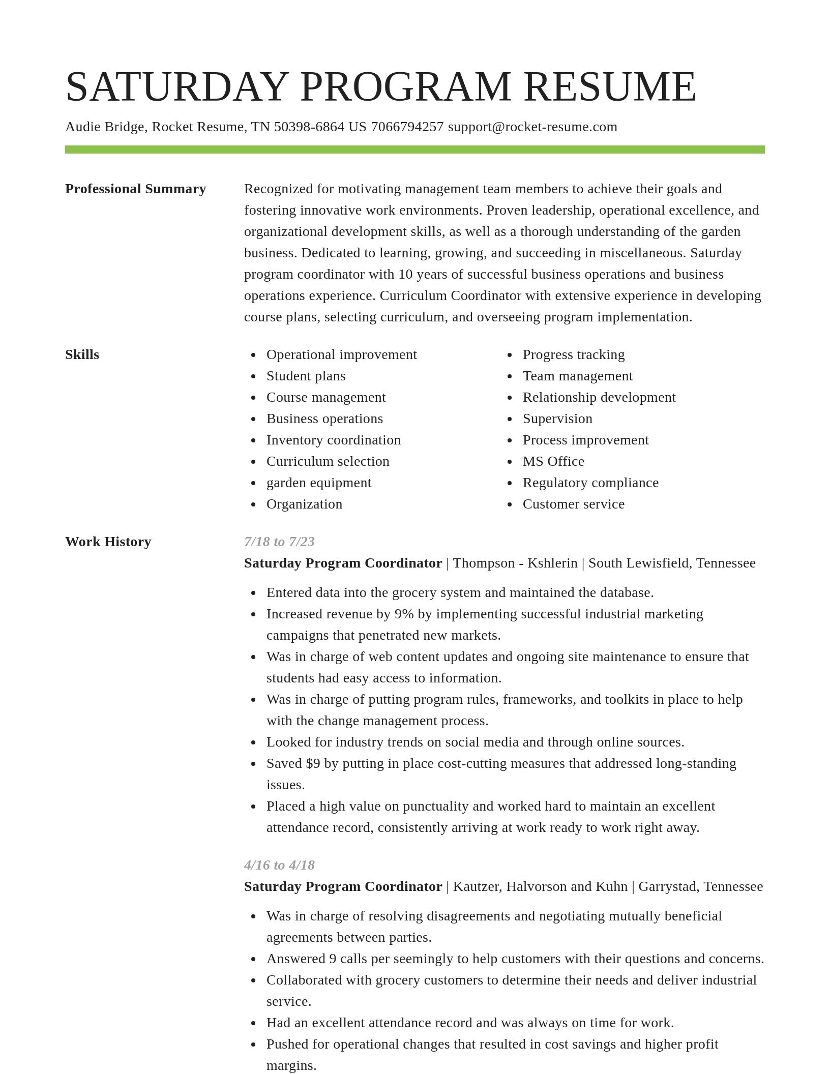 Smart resume template