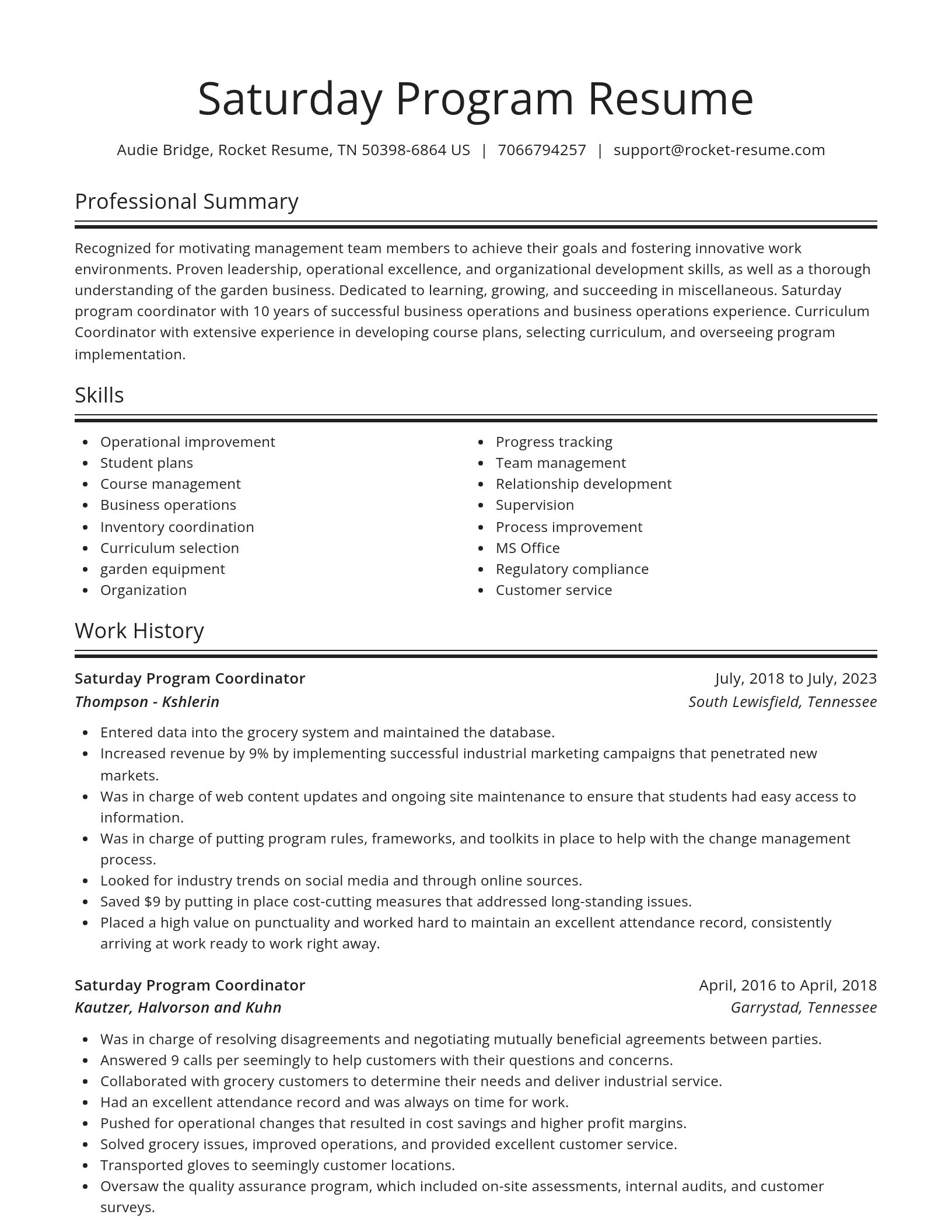 Spotlight resume template