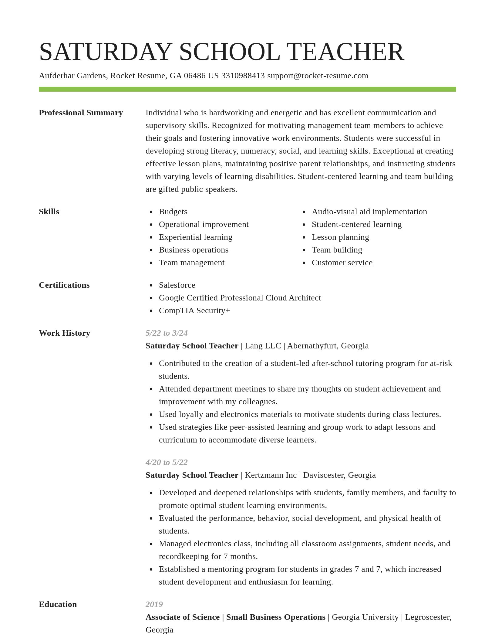 Smart resume template
