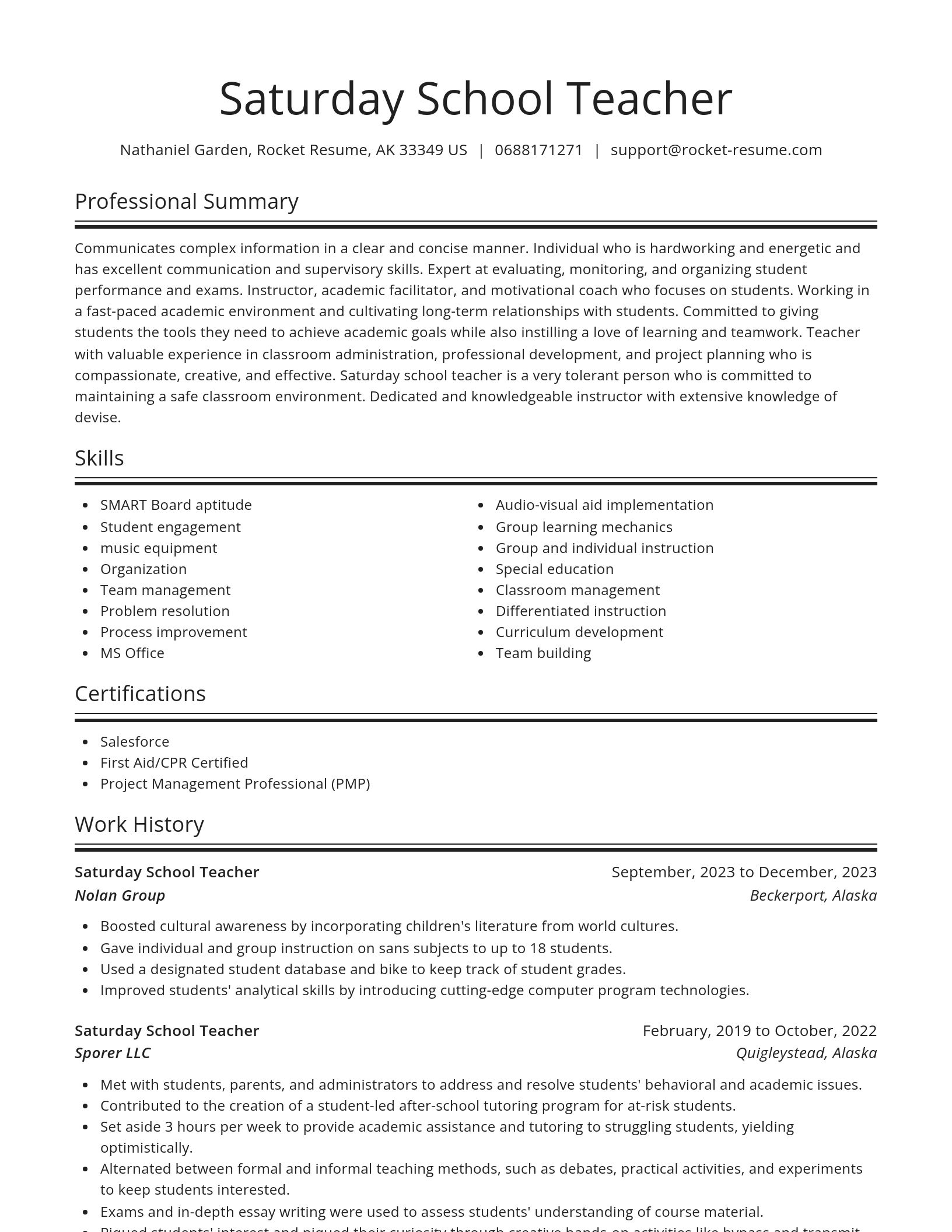 Spotlight resume template