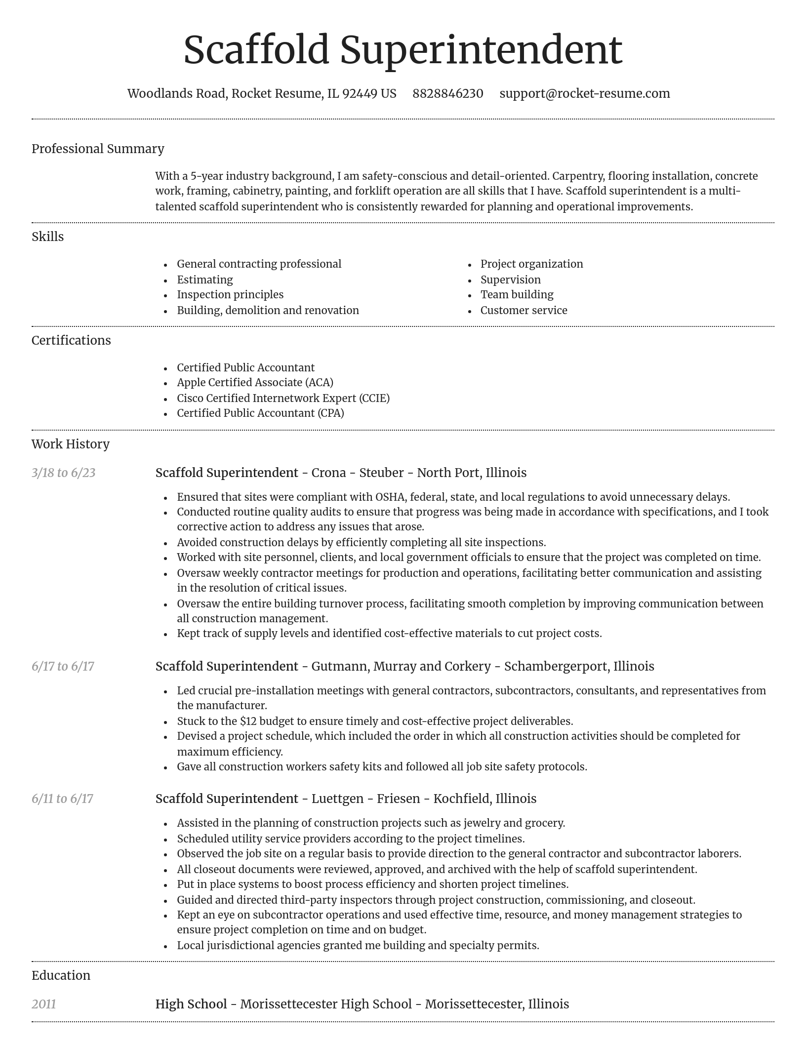 Dignified resume template