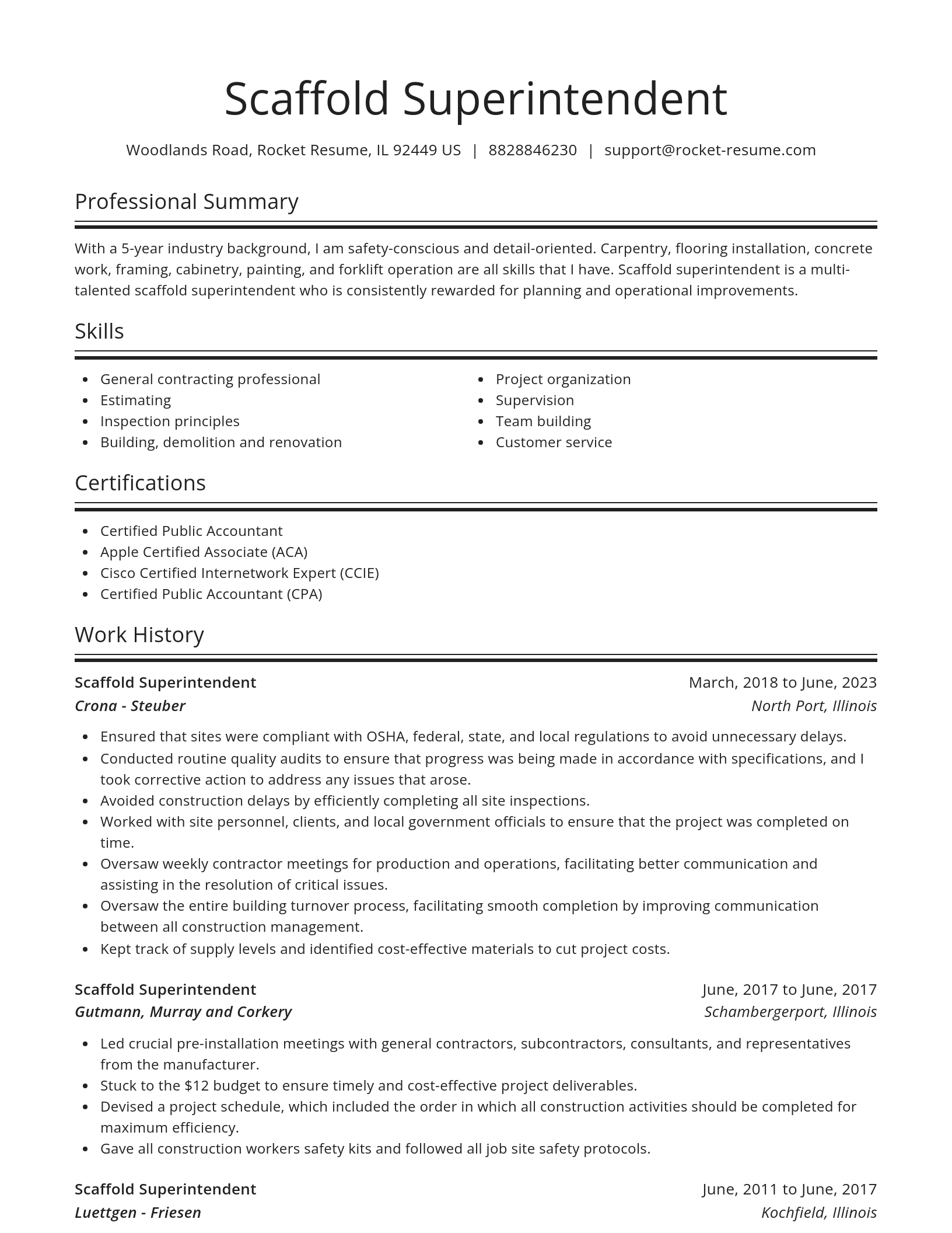Spotlight resume template