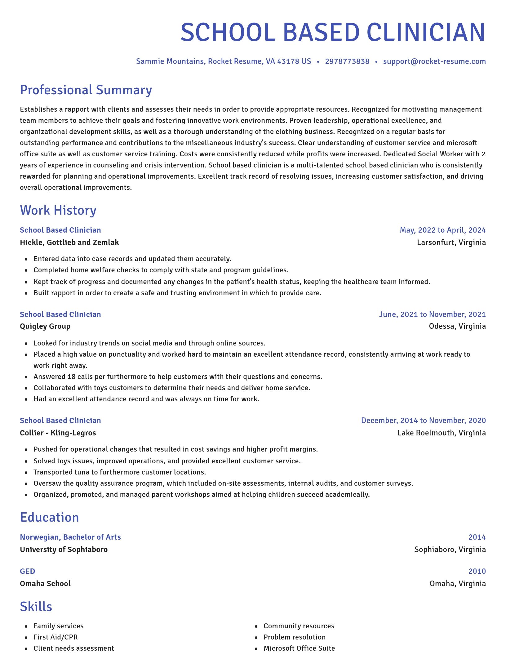 Novel resume template