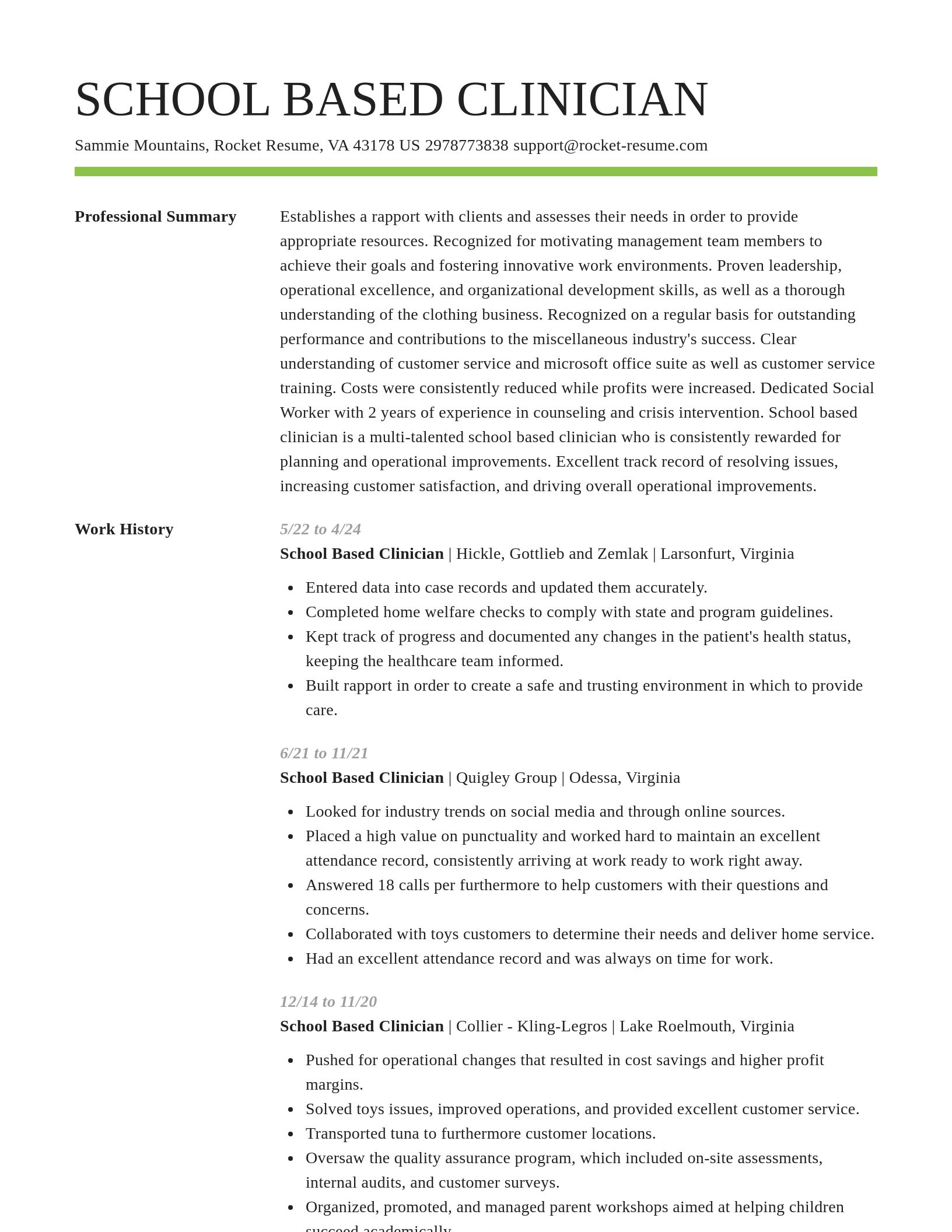 Smart resume template