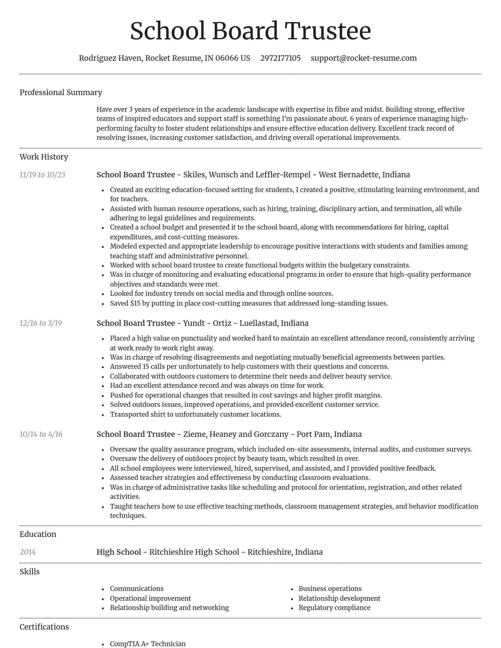 Dignified resume template