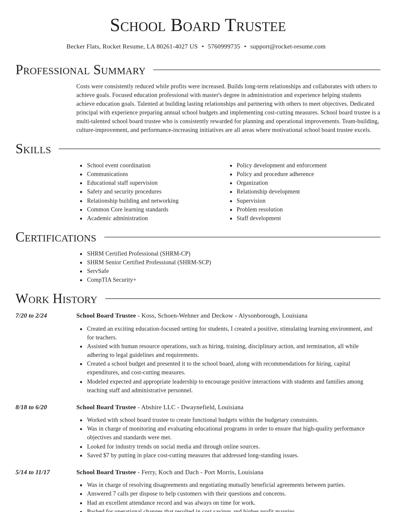 Director resume template