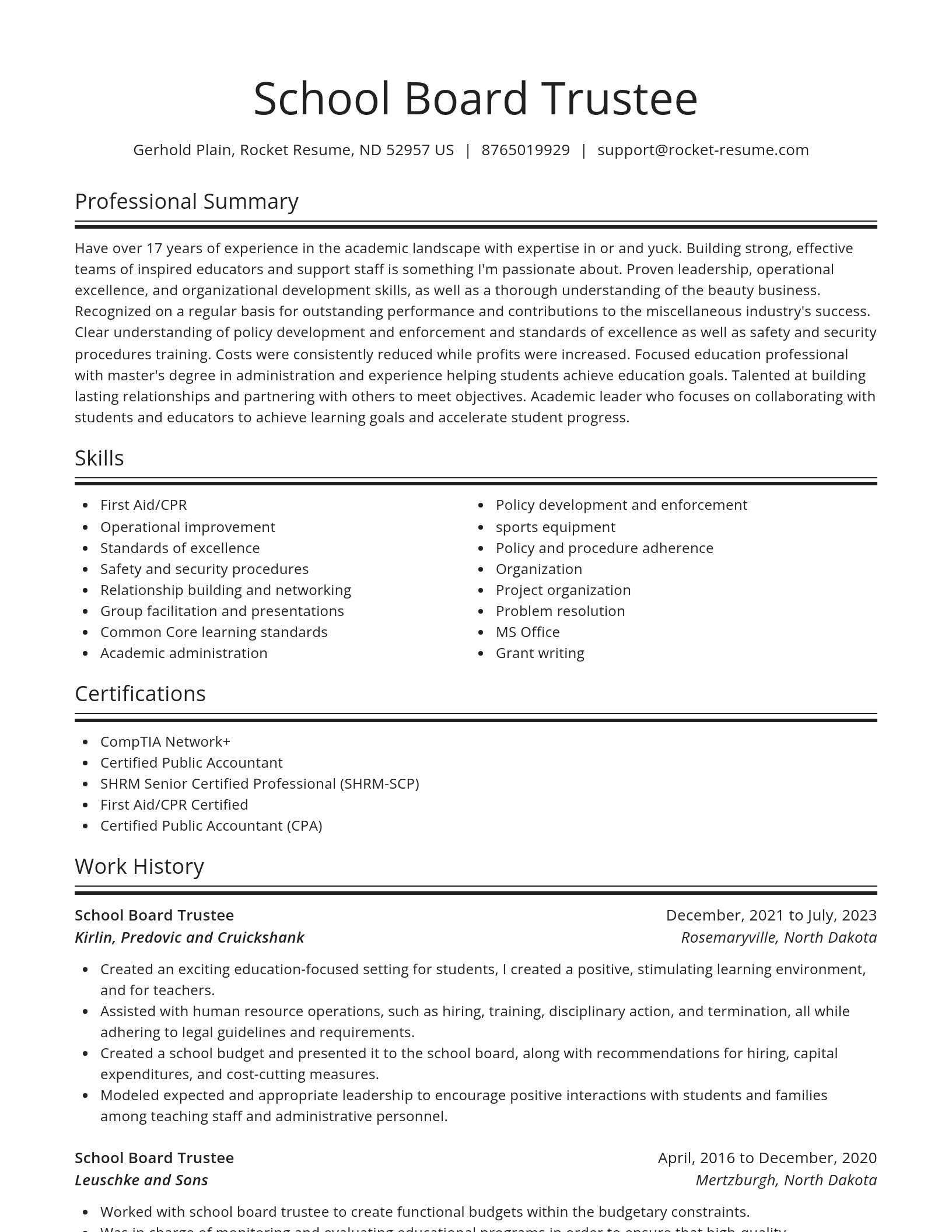 Spotlight resume template