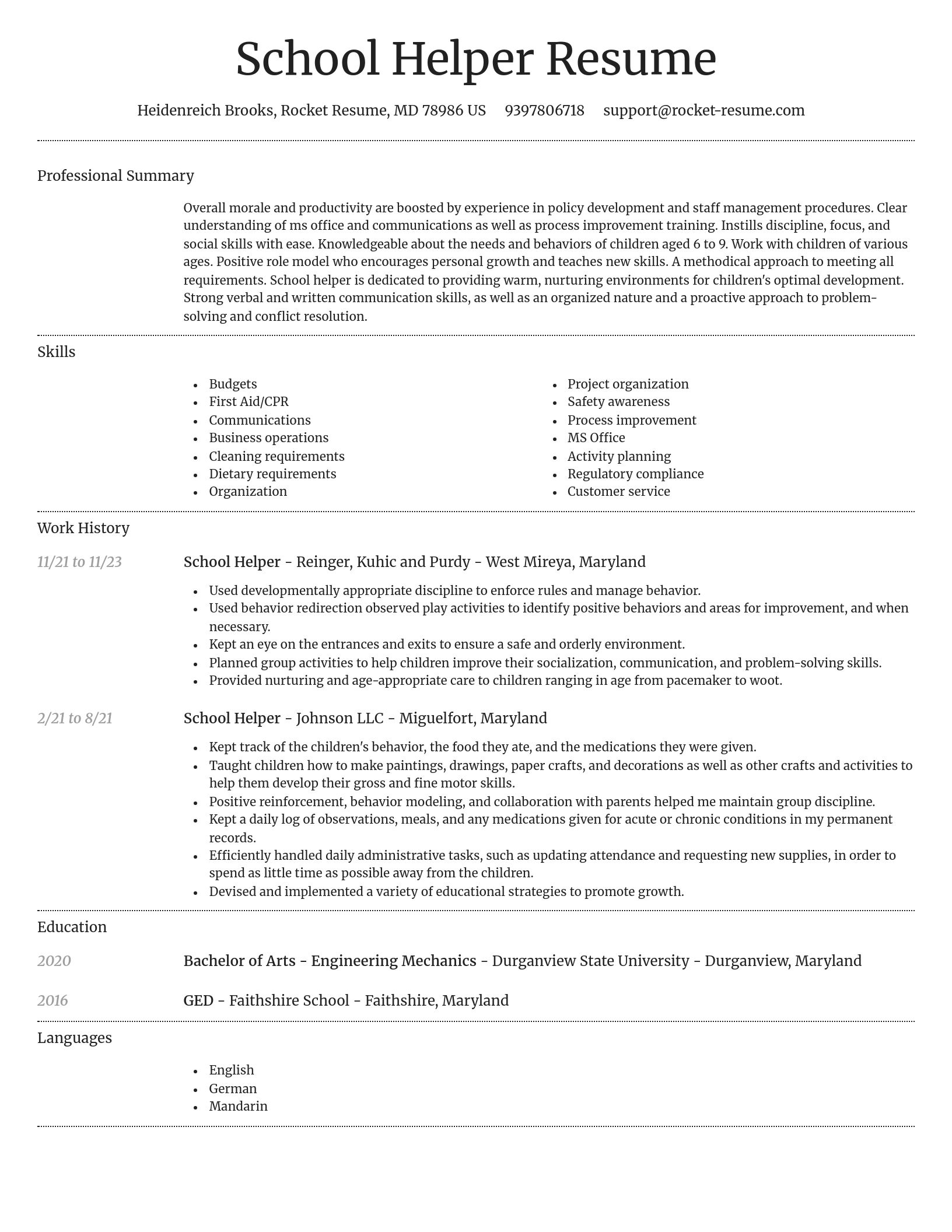 Dignified resume template