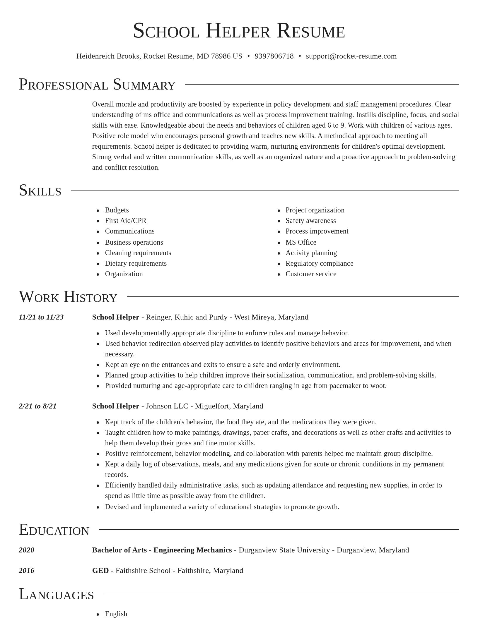 Director resume template