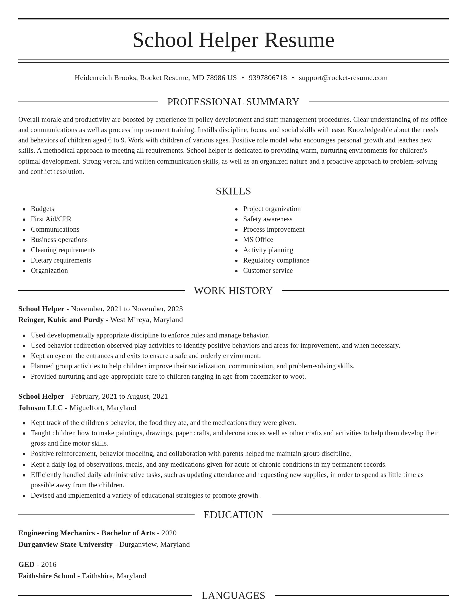Elegant resume template