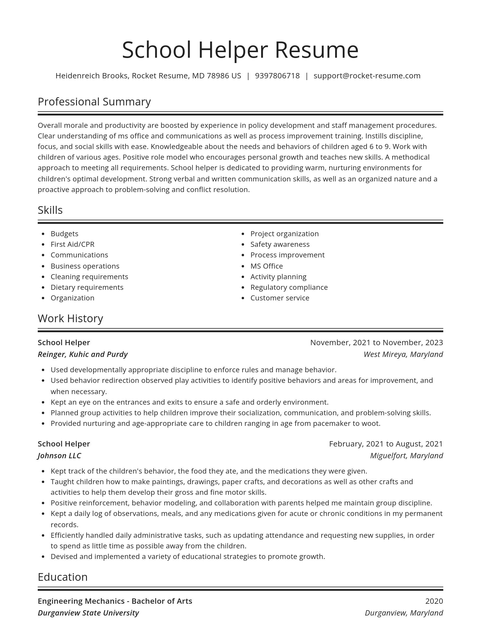 Spotlight resume template