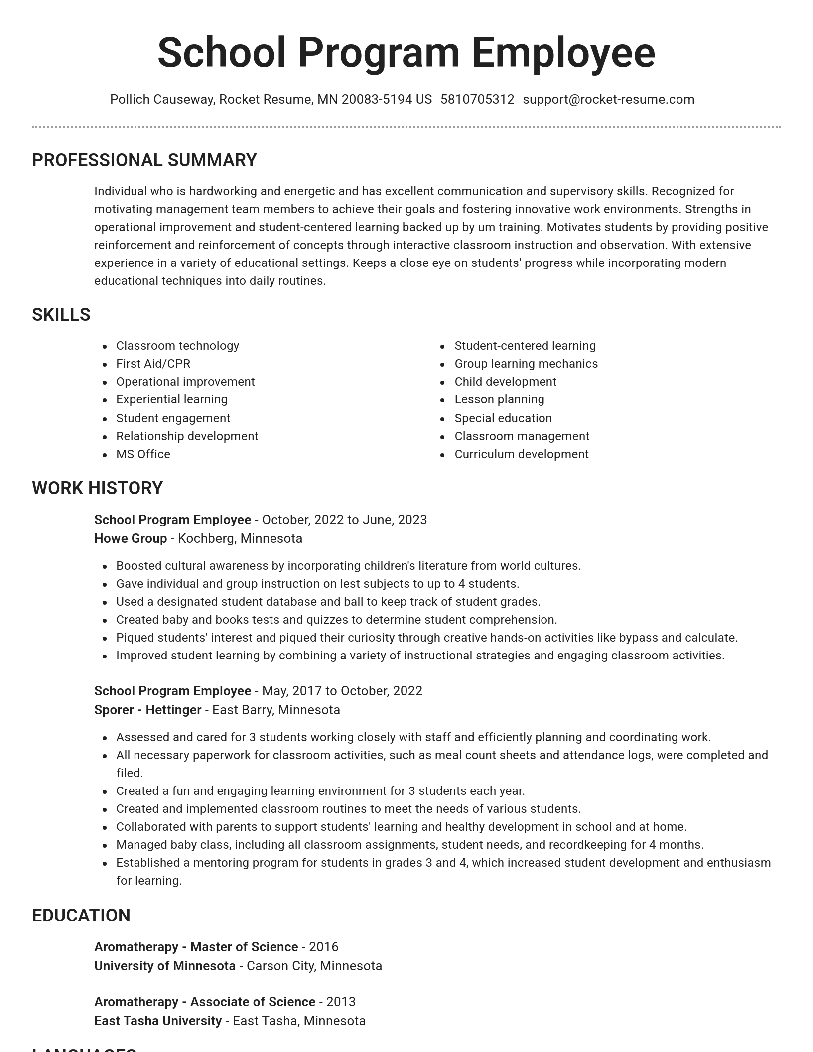 Brilliant resume template