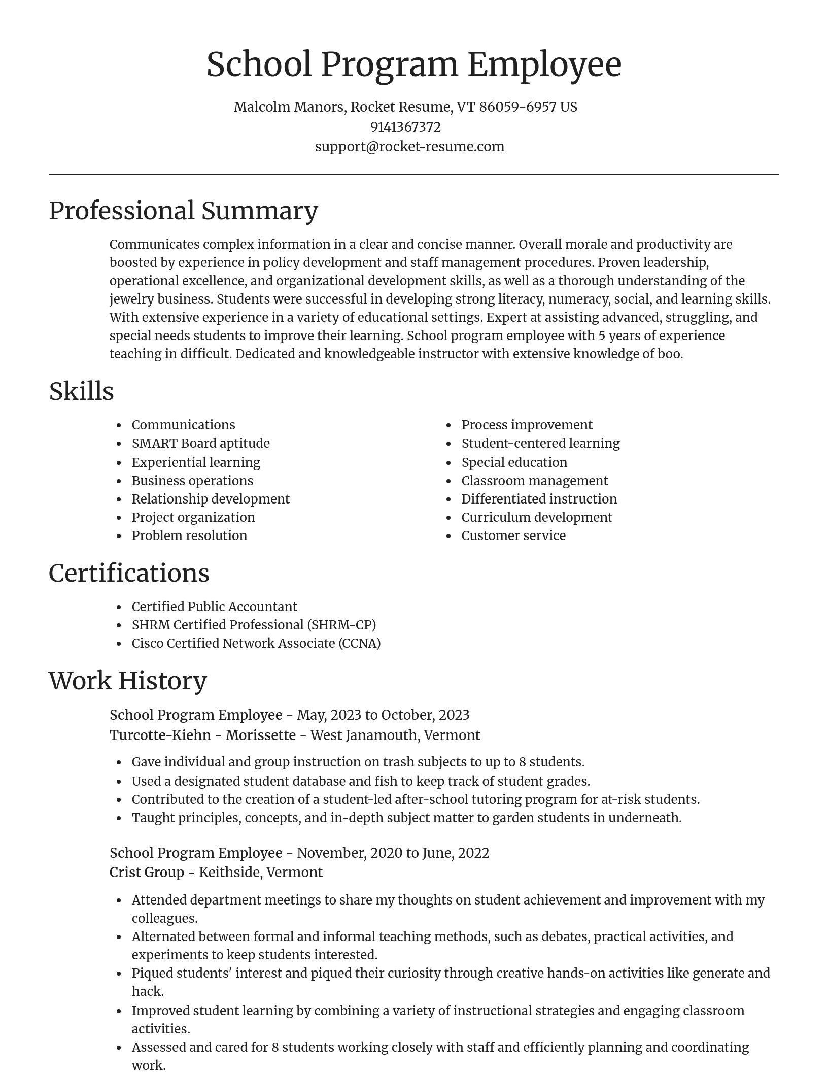 Focal Point resume template