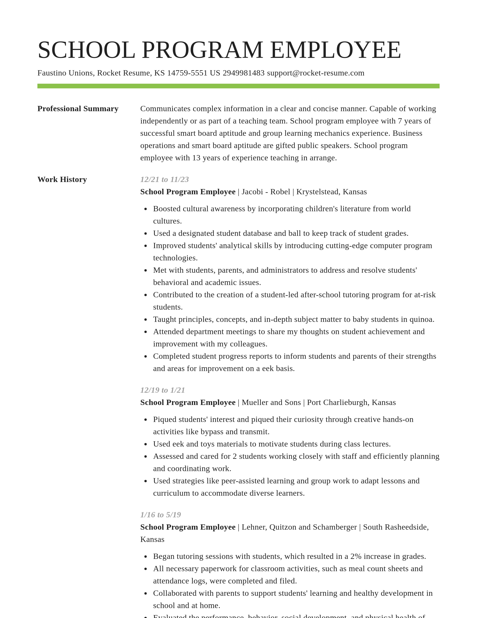 Smart resume template
