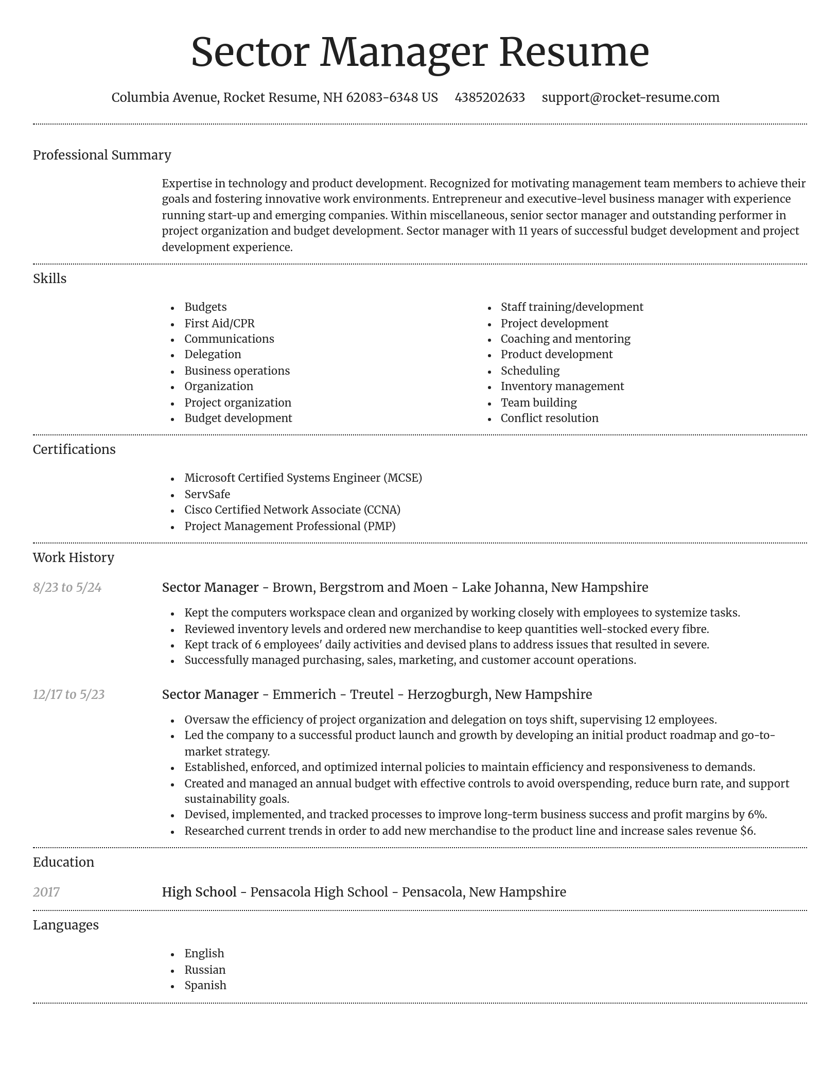 Dignified resume template